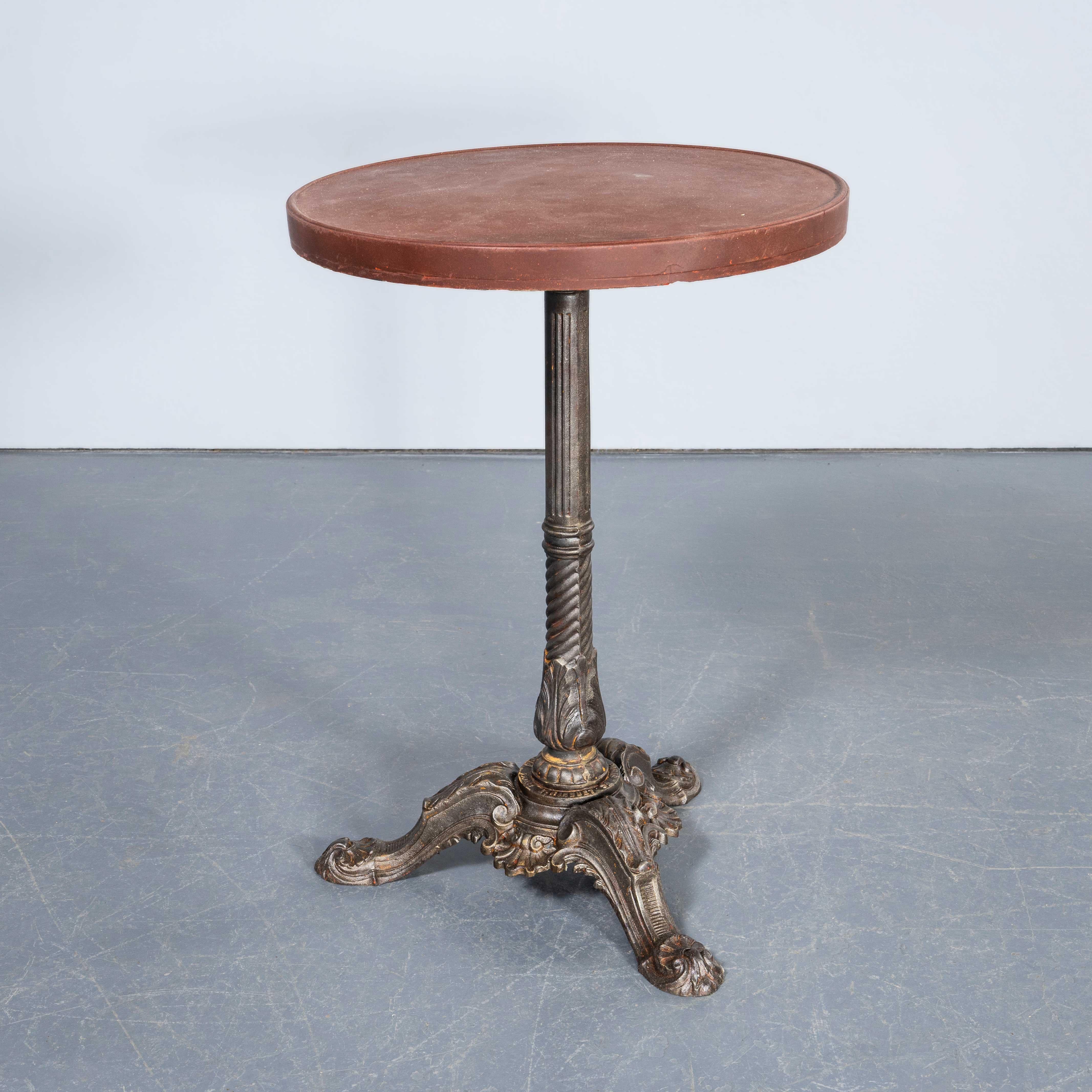 1920's Original French Cast Bistro Table - Pierre Ouvrier In Good Condition In Hook, Hampshire