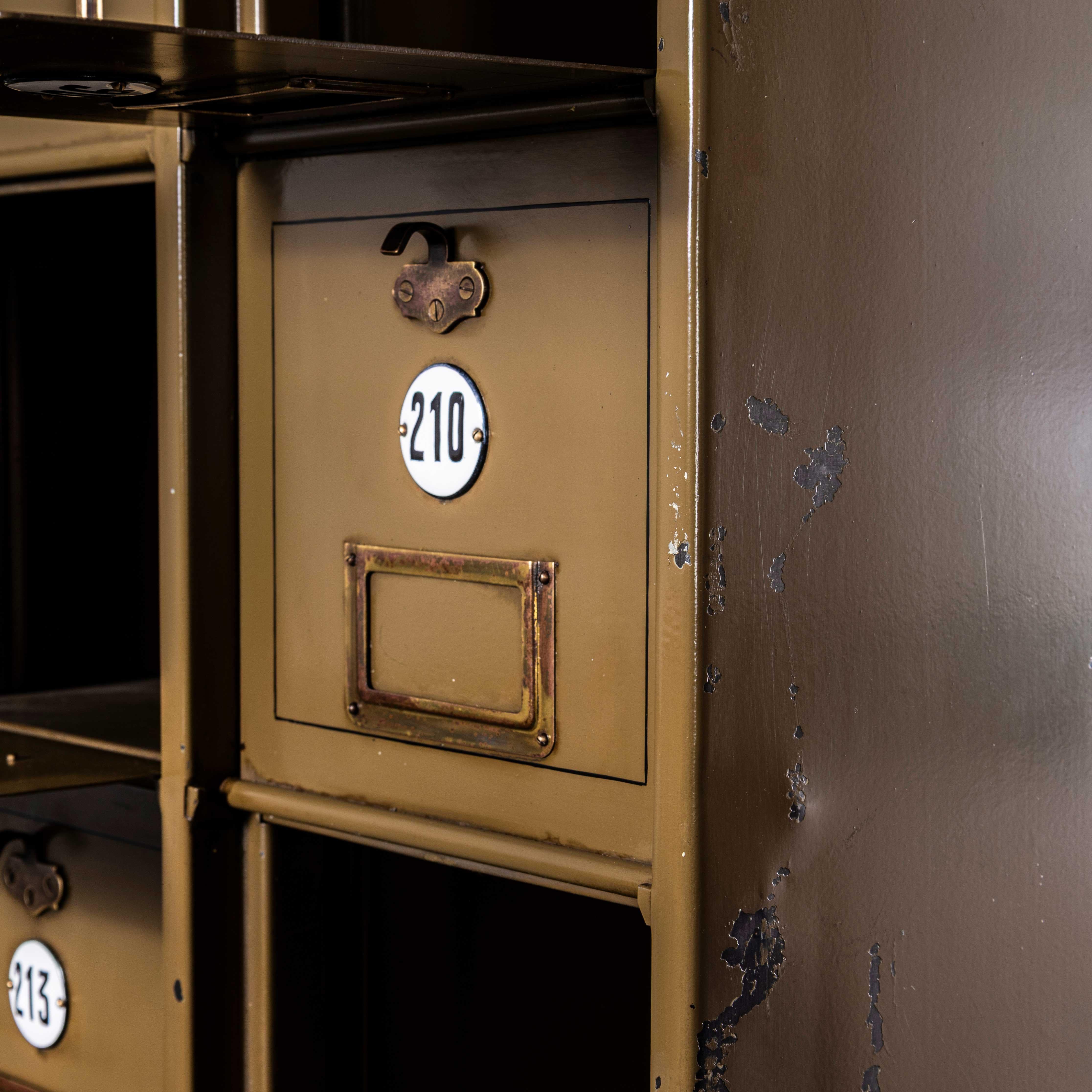 1920's Original French Industrial Metal Cabinet - Thirty Six Klappets For Sale 2