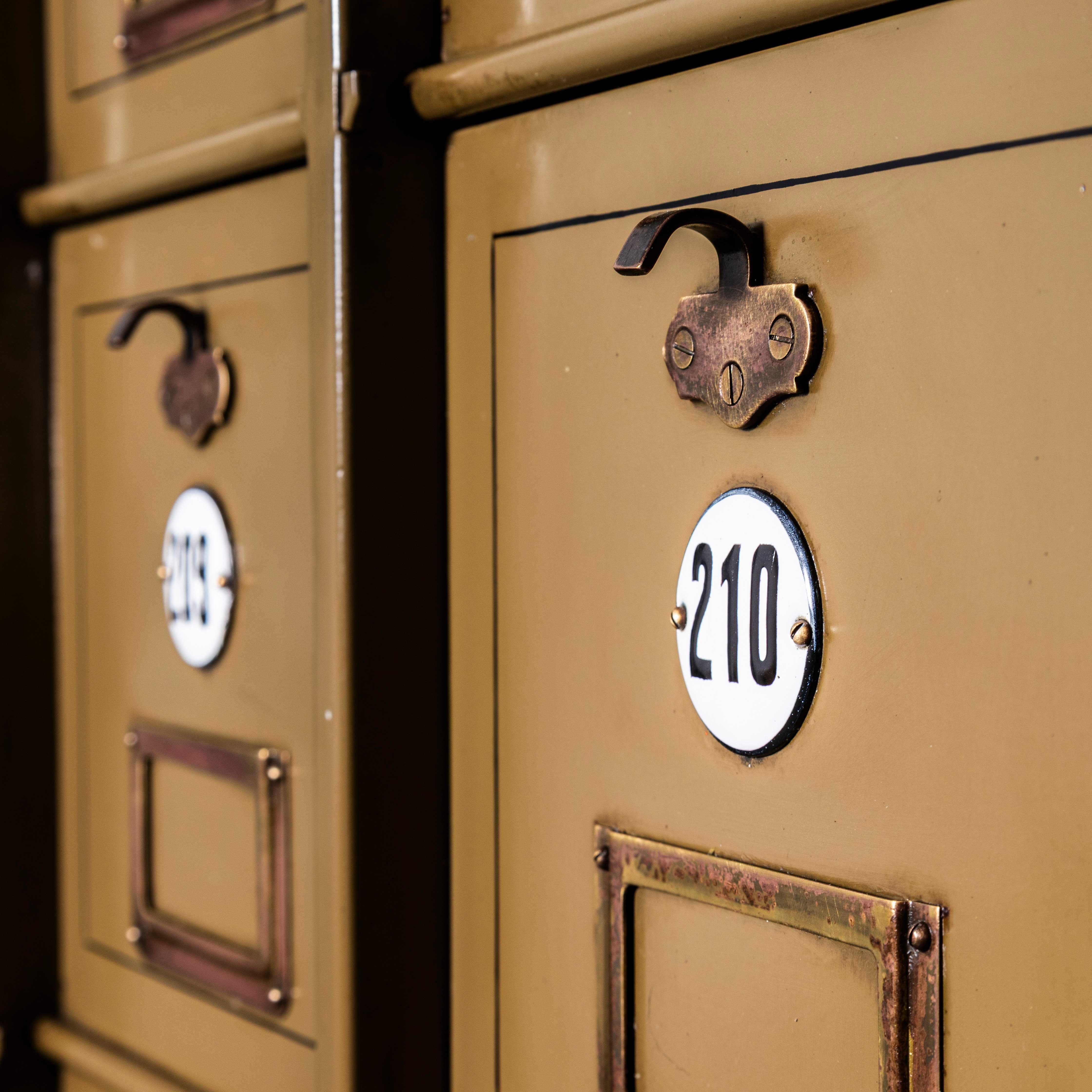 1920's Original French Industrial Metal Cabinet - Thirty Six Klappets For Sale 4
