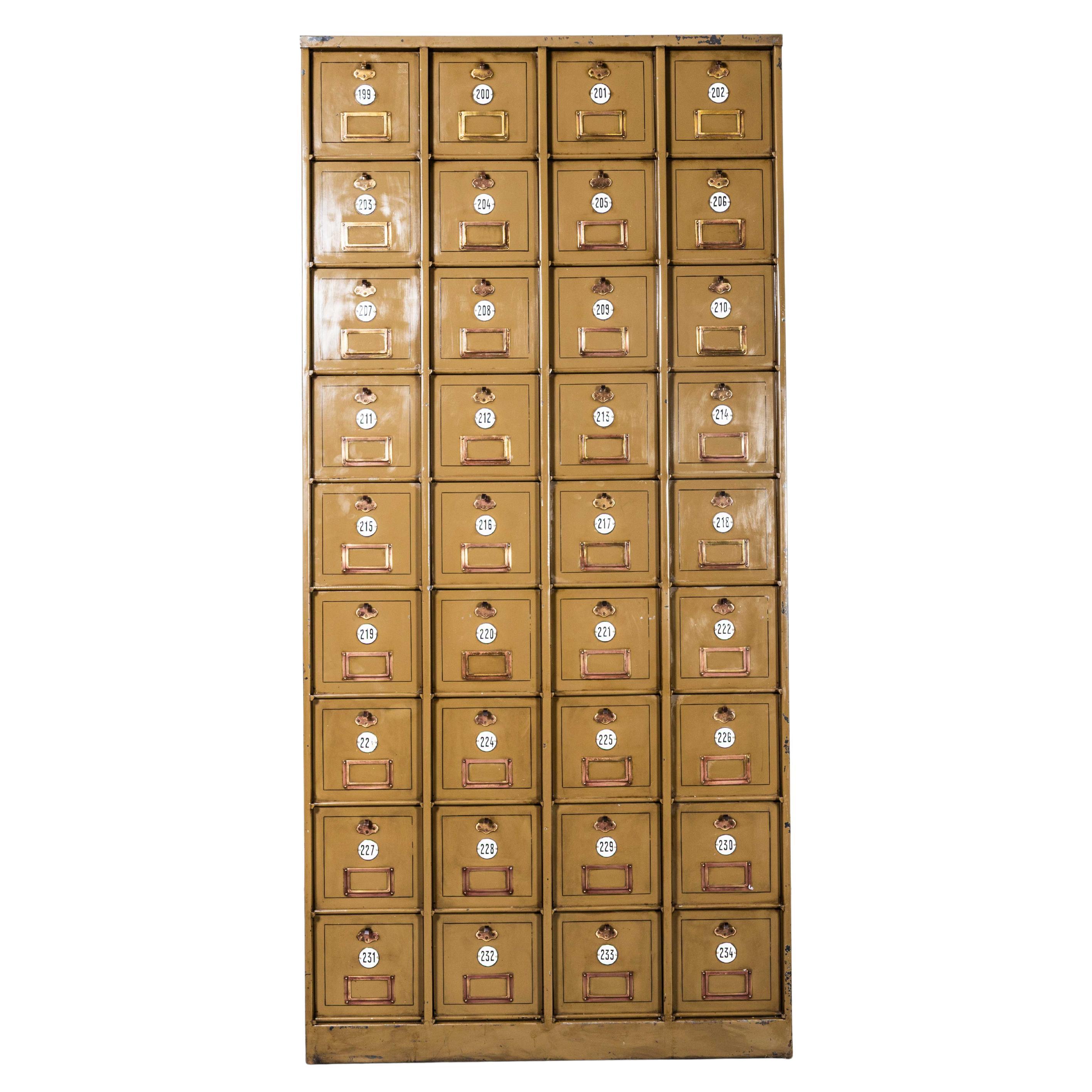 1920's Original French Industrial Metal Cabinet - Thirty Six Klappets