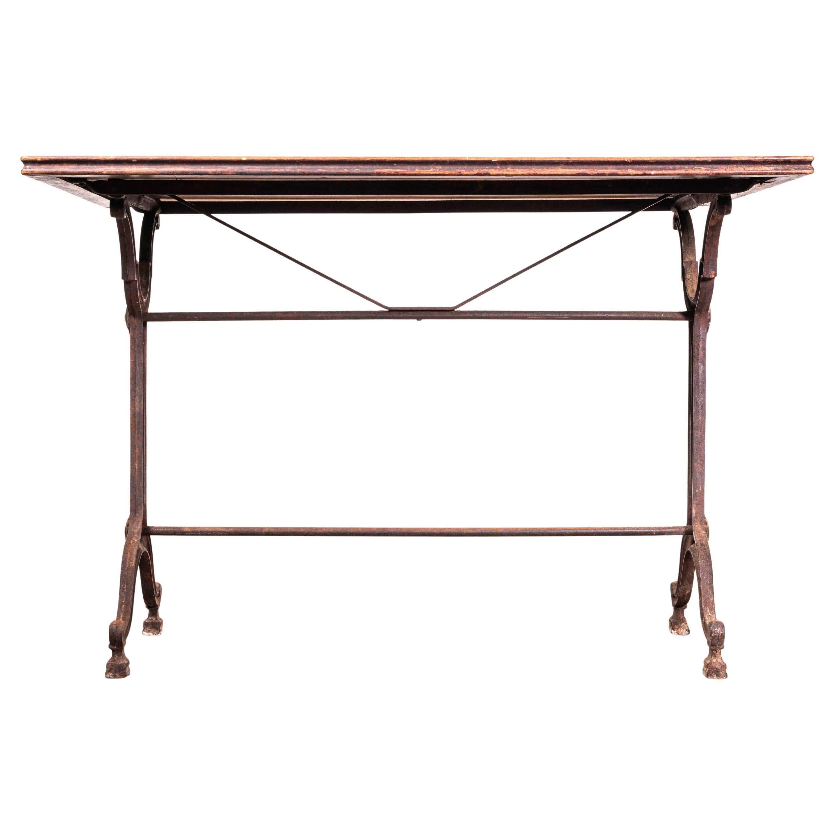 1920's Original French Intricate Relief Cast Base Bistro Dining Table (3579)