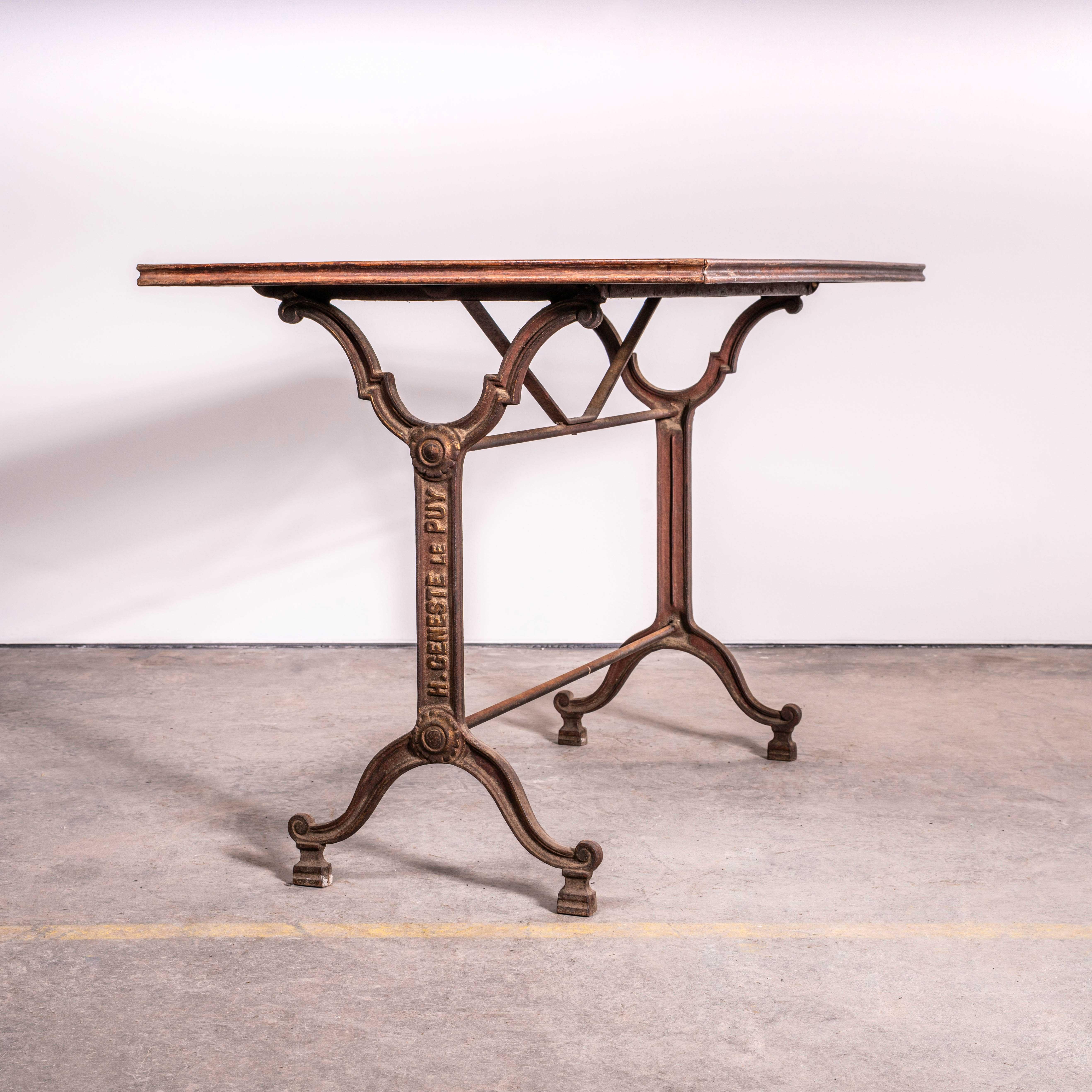 Iron 1920's Original French Intricate Relief Cast Base Table (3580) For Sale