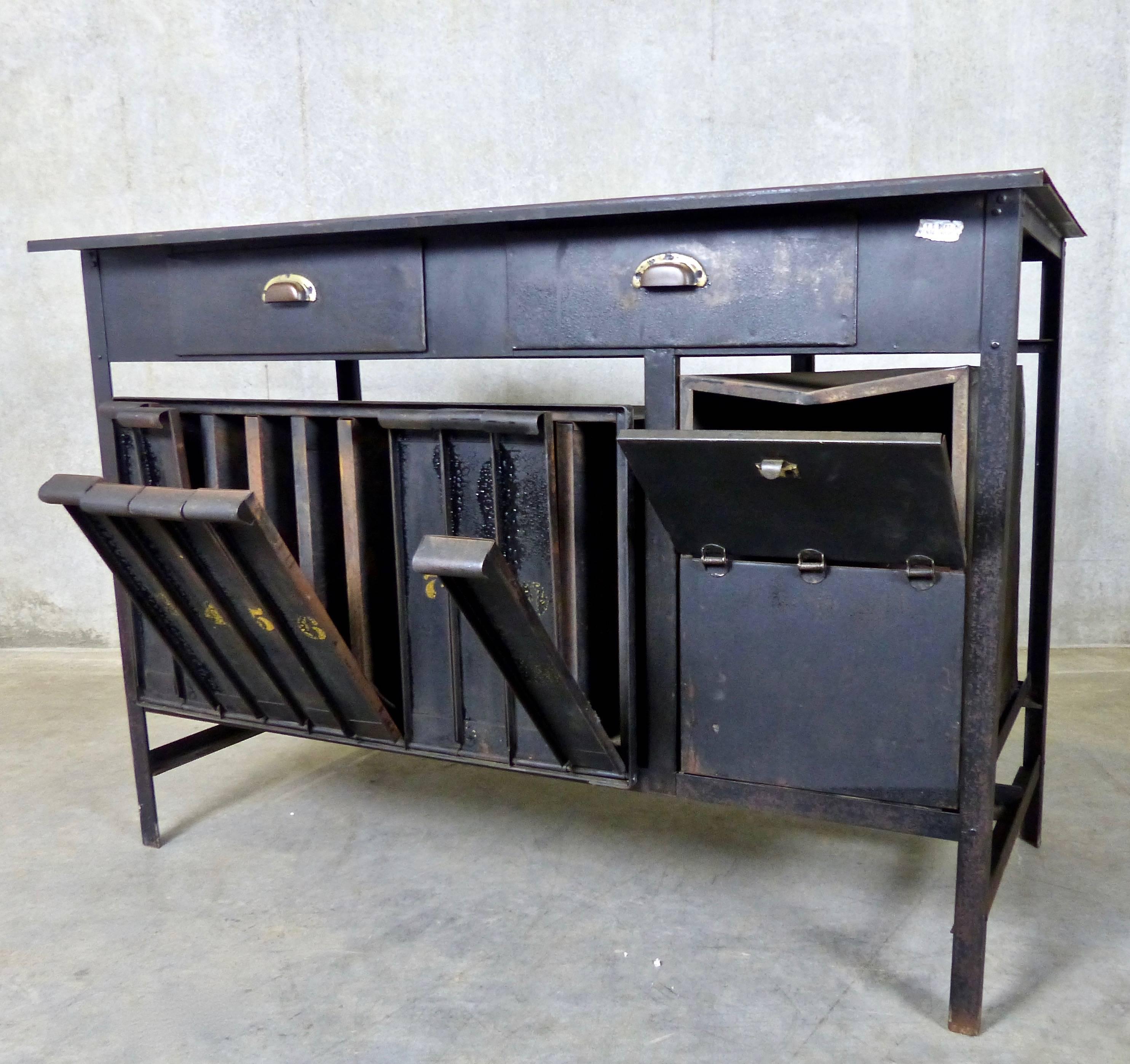 Industrial 1920s Original Metal Film Rewind Table