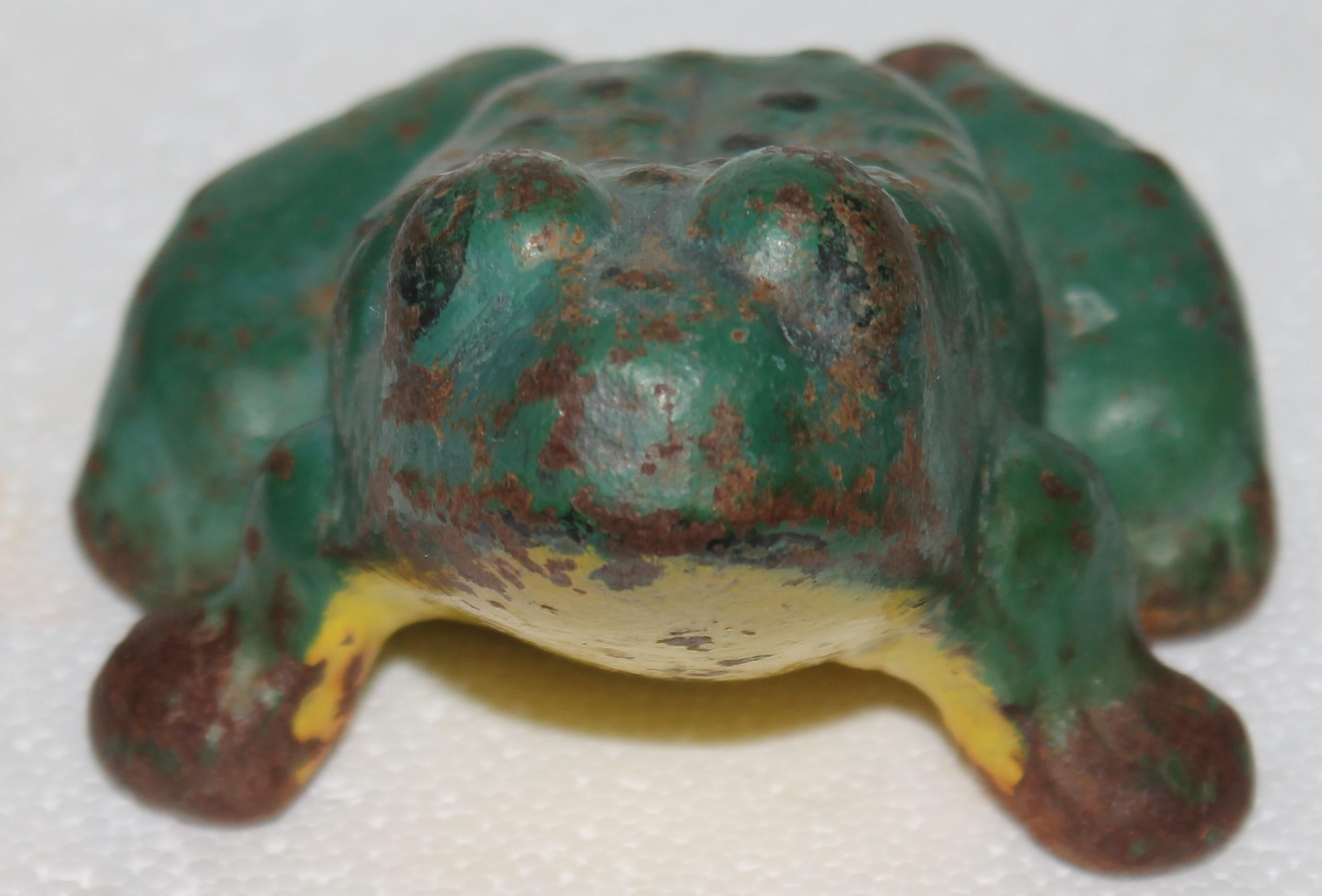 antique cast iron frog doorstop