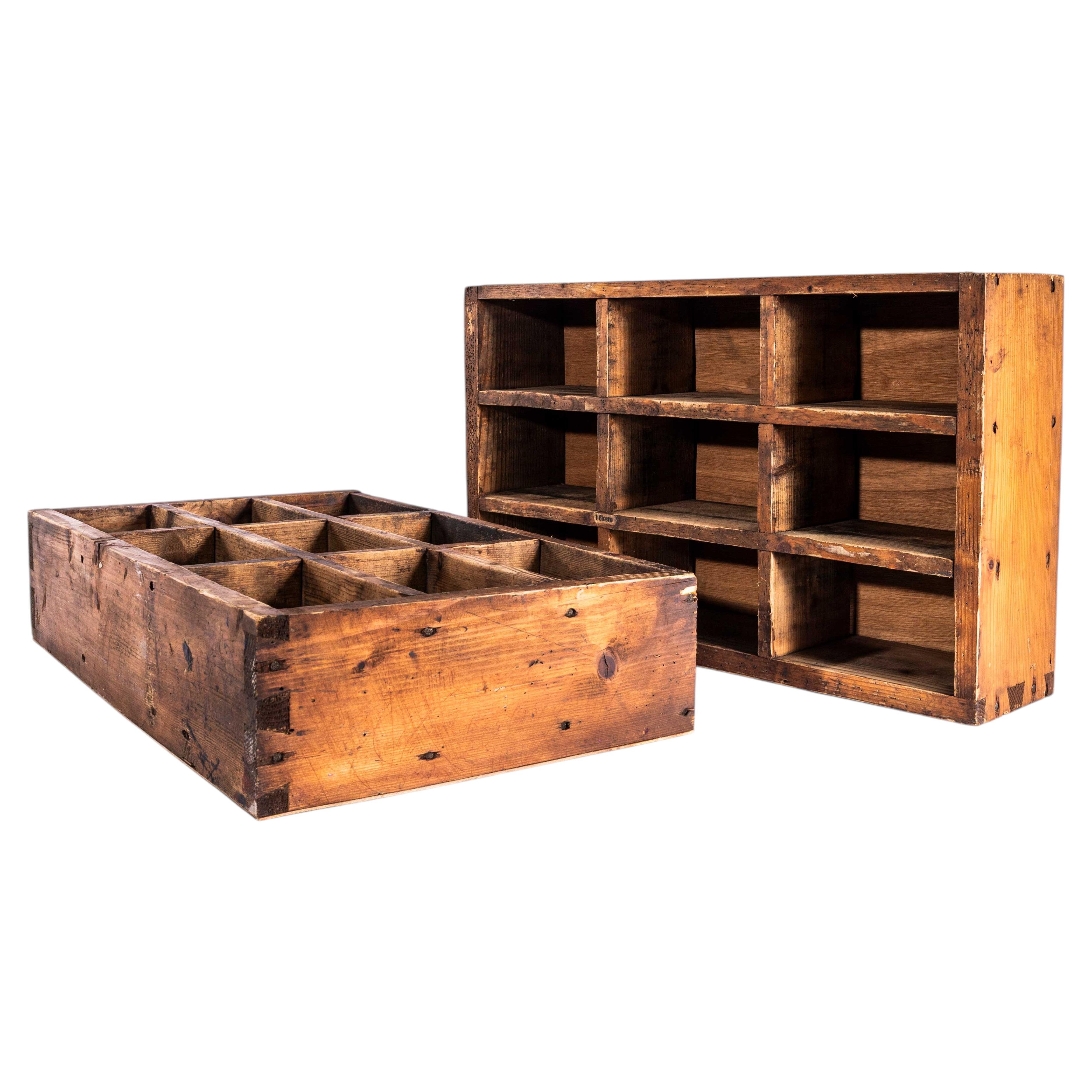 1920's Original Printers Letterpress Drawers - Pair