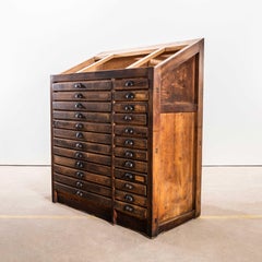1920's Original Printers Letterpress Typography Cabinet