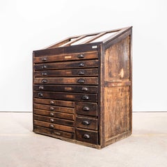 1920's Original Printers Letterpress Typography Cabinet