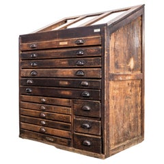 1920's Original Printers Letterpress Typography Cabinet