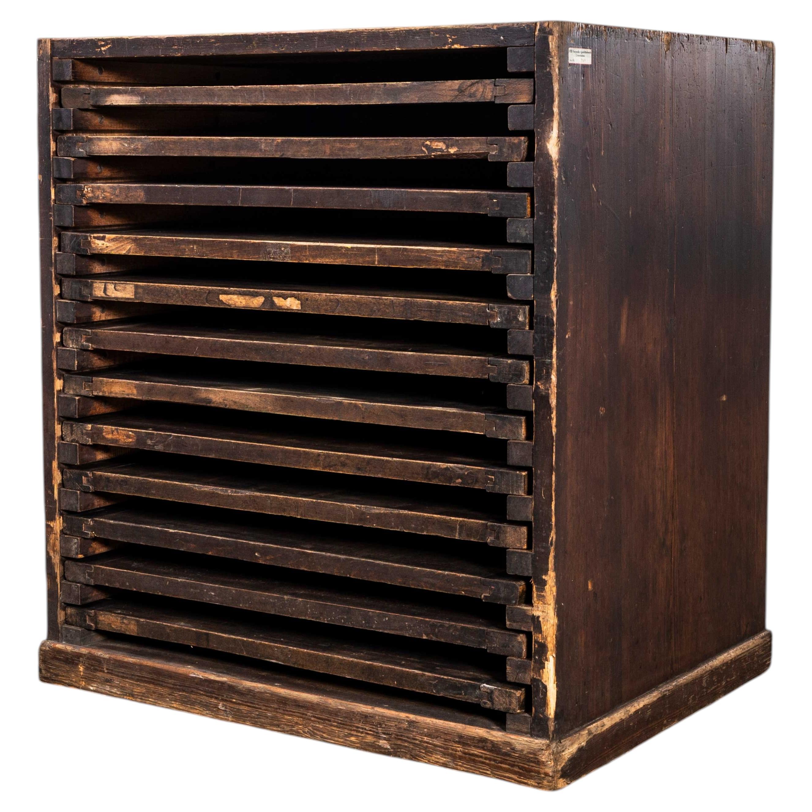 1920's Original Printers Letterpress Typography Rack