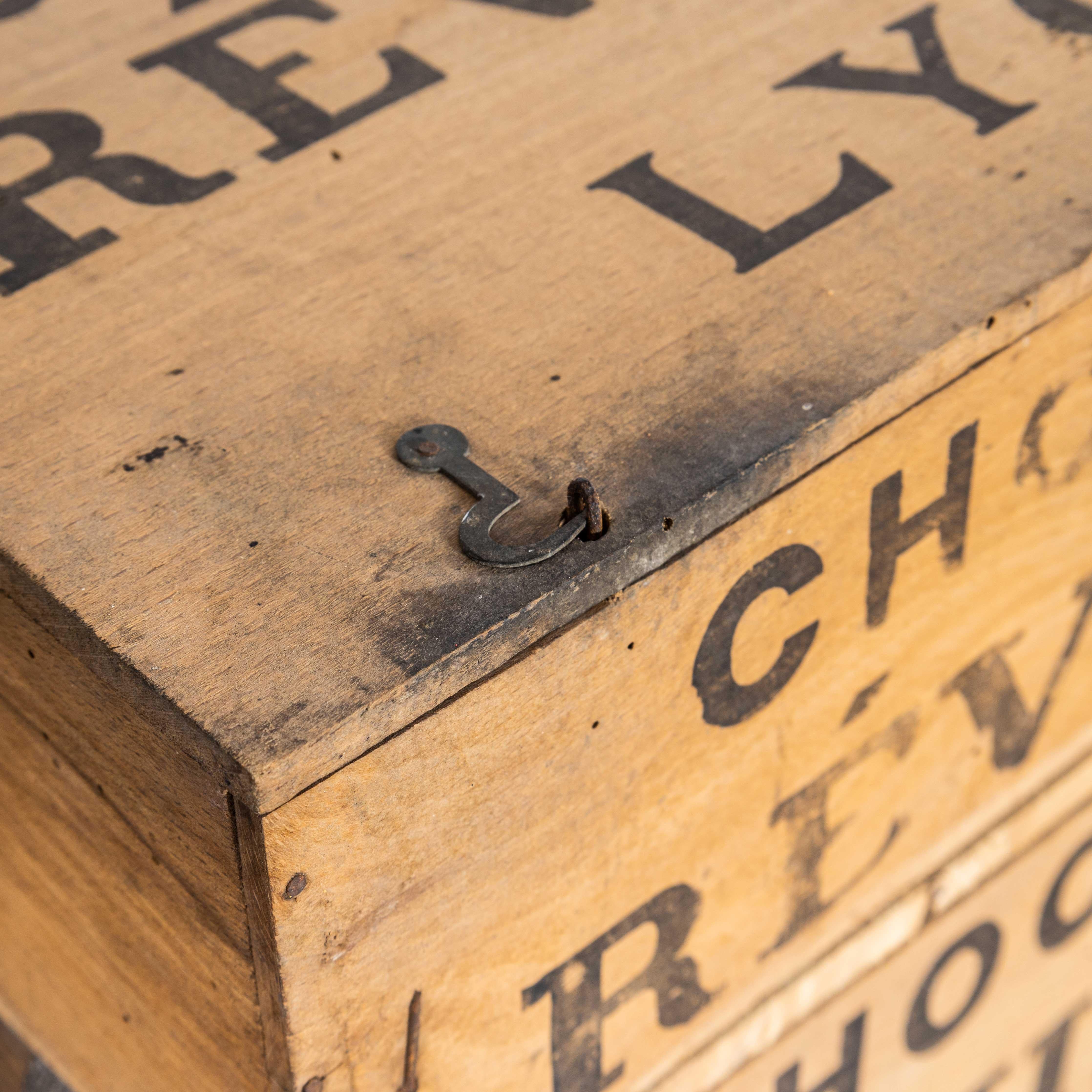 French 1920's Original Revillon Chocolate Shipping Box - Single Box