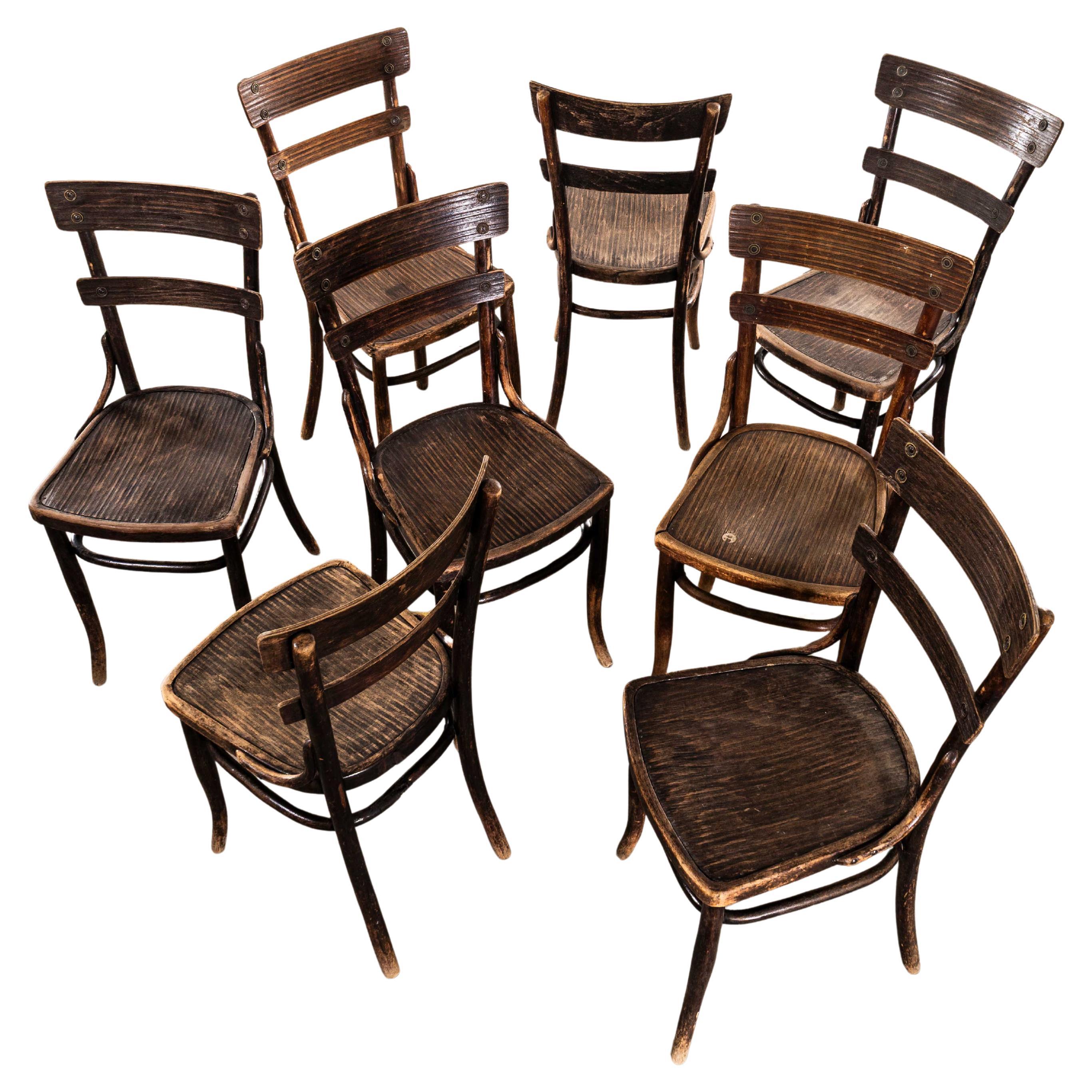 1920’s Original Thonet Double Rail Bentwood Chairs – Set Of Eight