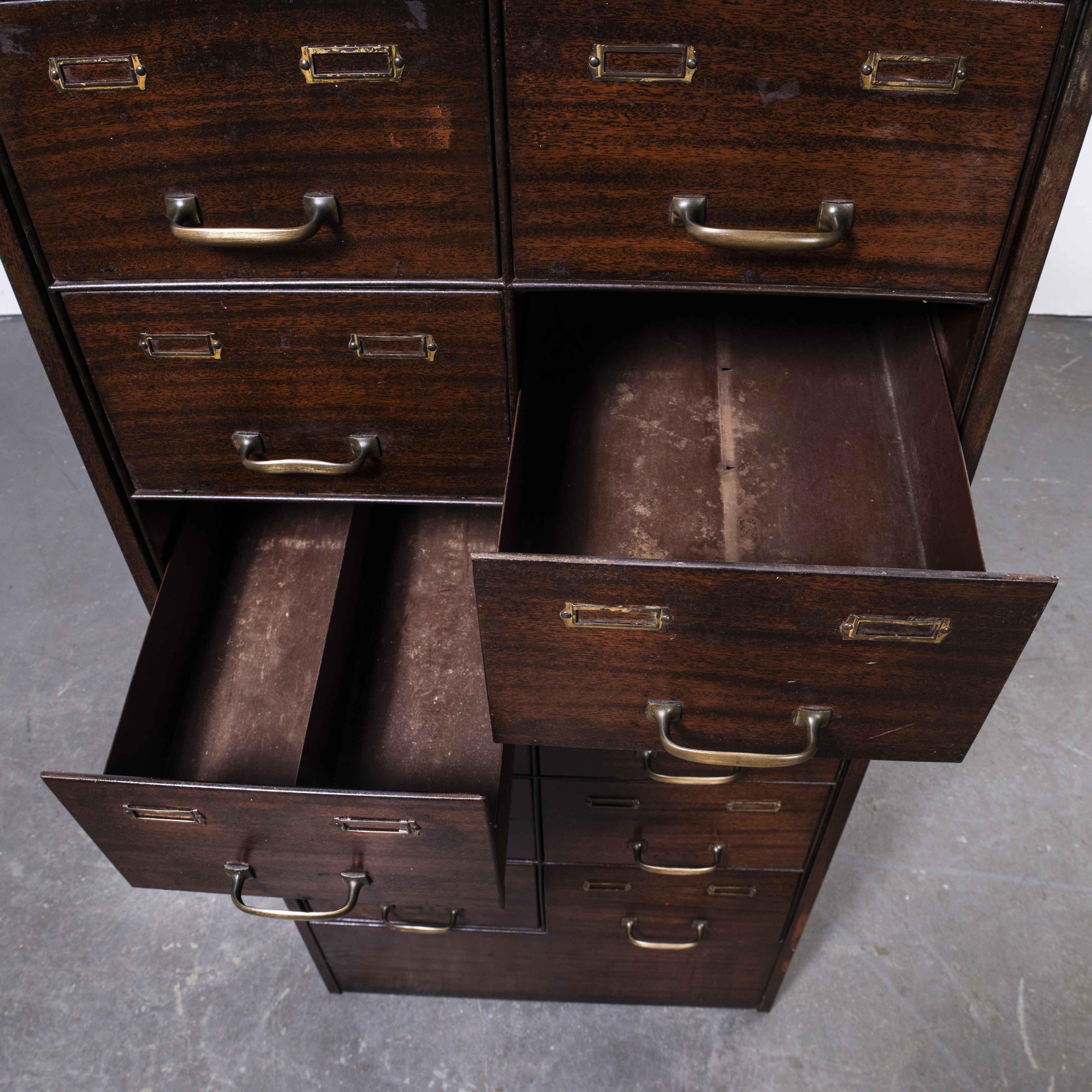 1920's Original Twelve Drawer Storage Cabinet, McCalls Pattern In Good Condition For Sale In Hook, Hampshire