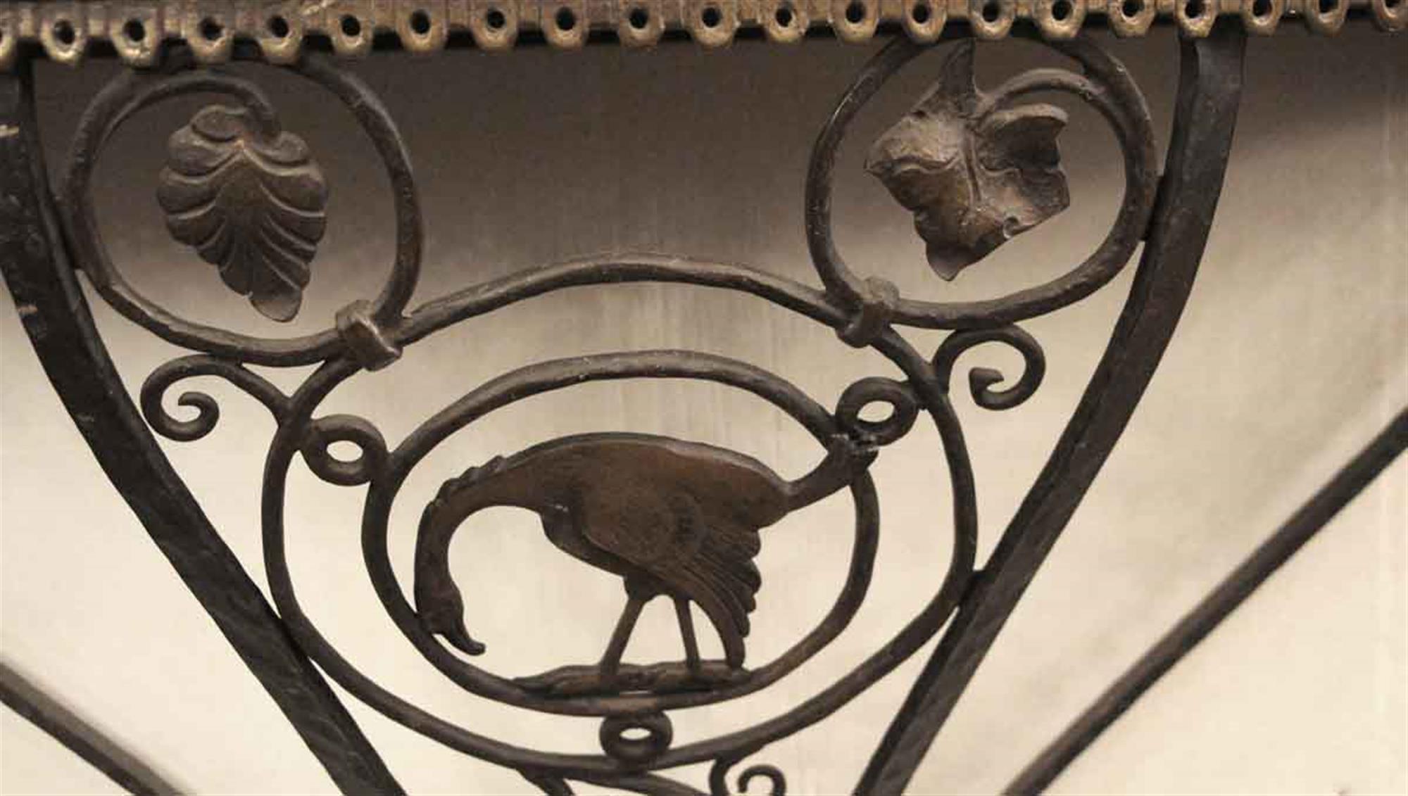 Early 20th Century 1920s Oscar Bach Style Bronze Iron and Marble Console Table