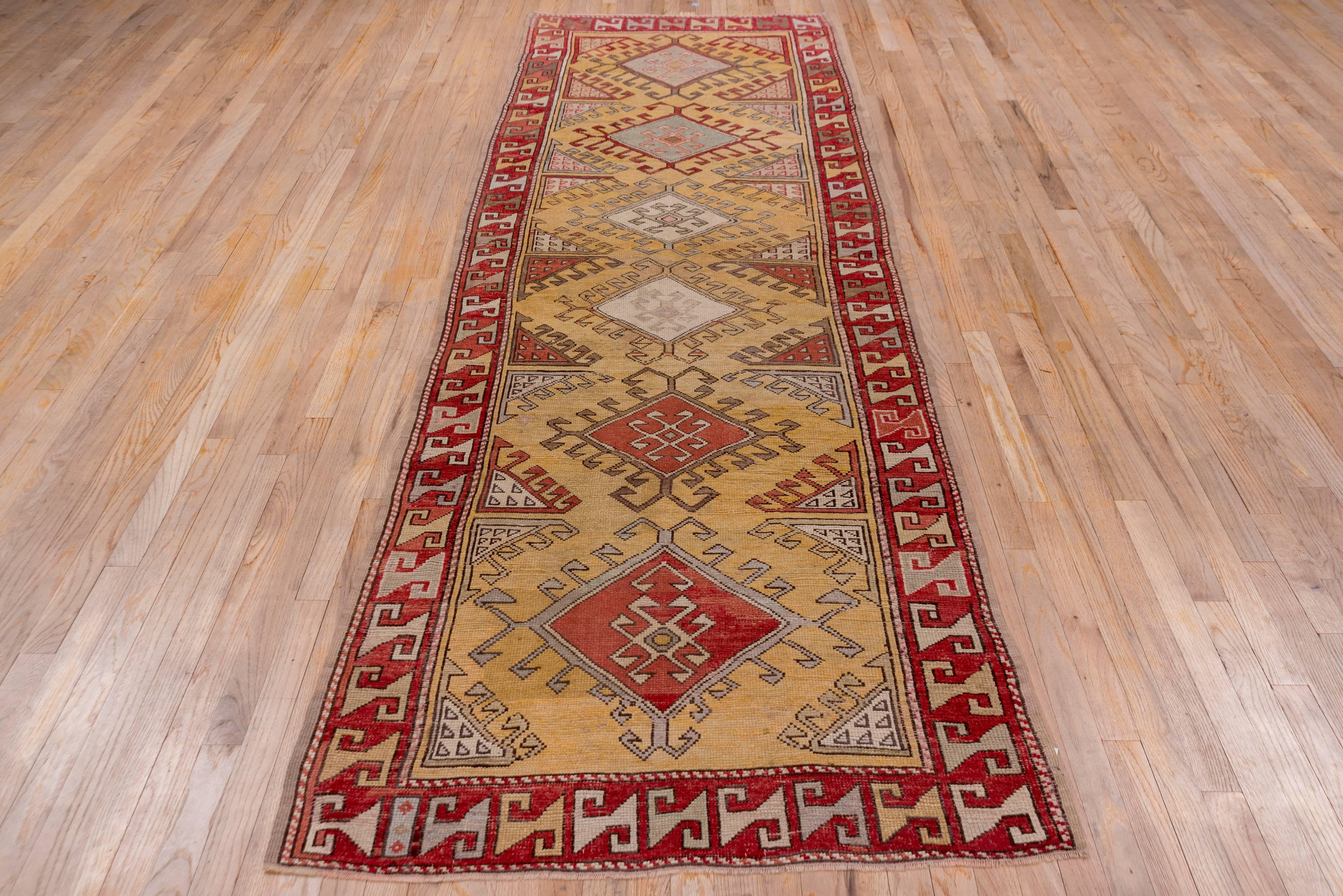 Yellow Turkish Oushak Runner, Circa 1920s In Excellent Condition In New York, NY