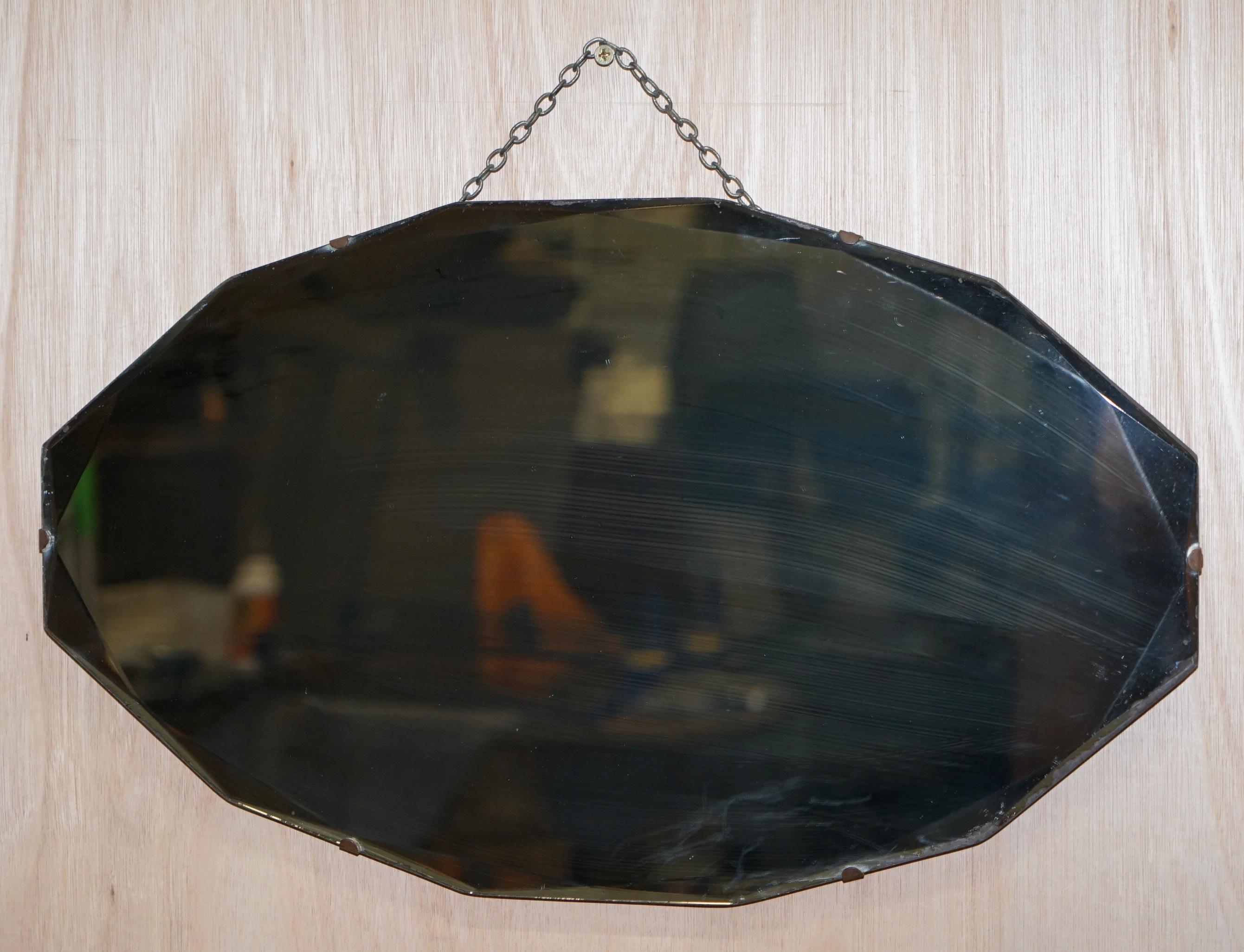 We are delighted to offer for sale this lovely circa 1920 Mercury plate glass oval mirror with beveled edges

This mirror is part of a suite of nine wall mirrors I purchased from an estate sale, the owner had each one restored as required and they