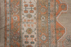 1920s Oversized Antique Turkish Oushak Carpet, Neutral Field, Orange Borders