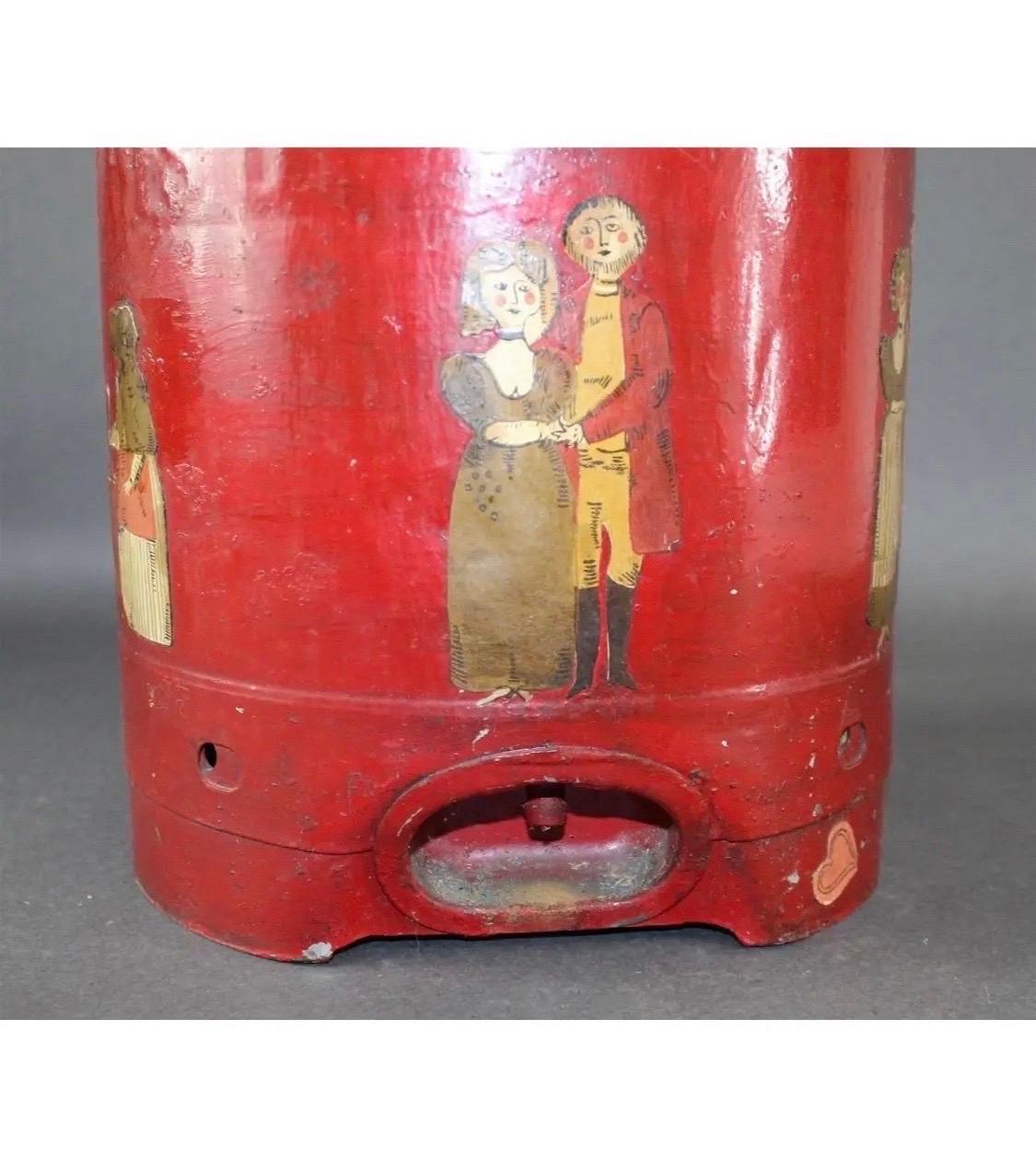 1920er Jahre gemalt und Decoupage Folk Art dekoriert antike Molkerei Bauernhof Milchkanne (Volkskunst) im Angebot