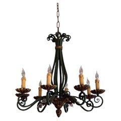 1920s Painted Iron Chandelier