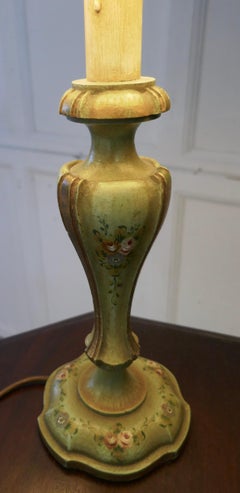 1920s Painted Lamp, Painted with Roses Shabby Finish