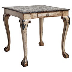 1920s Painted Side Table with Floral Motifs