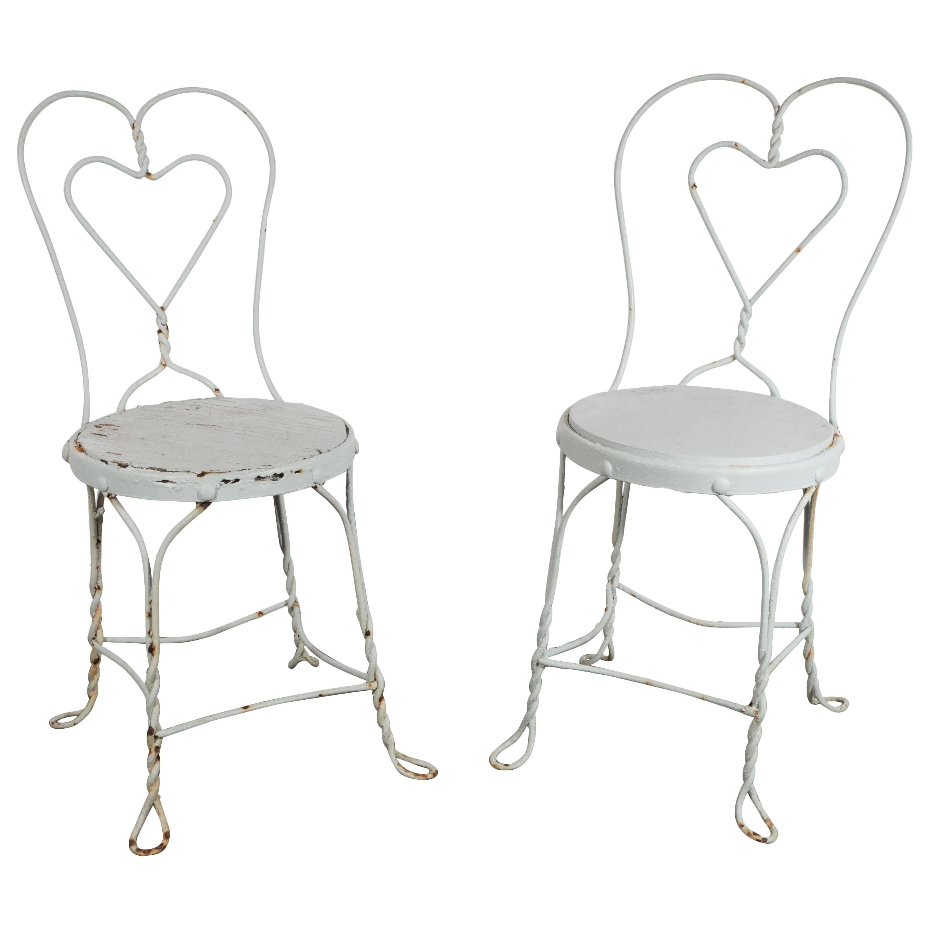 1920s Painted White Wrought Iron Chairs, Property of the Beales of Grey Gardens