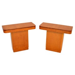 1920s Pair of Art Deco Bird’S-Eye Maple Console Tables