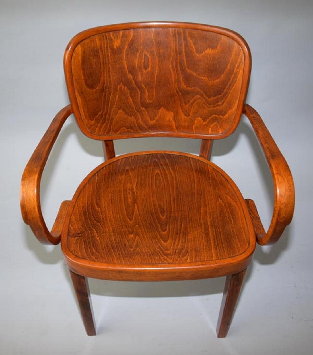Art Deco 1920s Pair of Bentwood Armchairs by Bernkop, Czechoslovakia