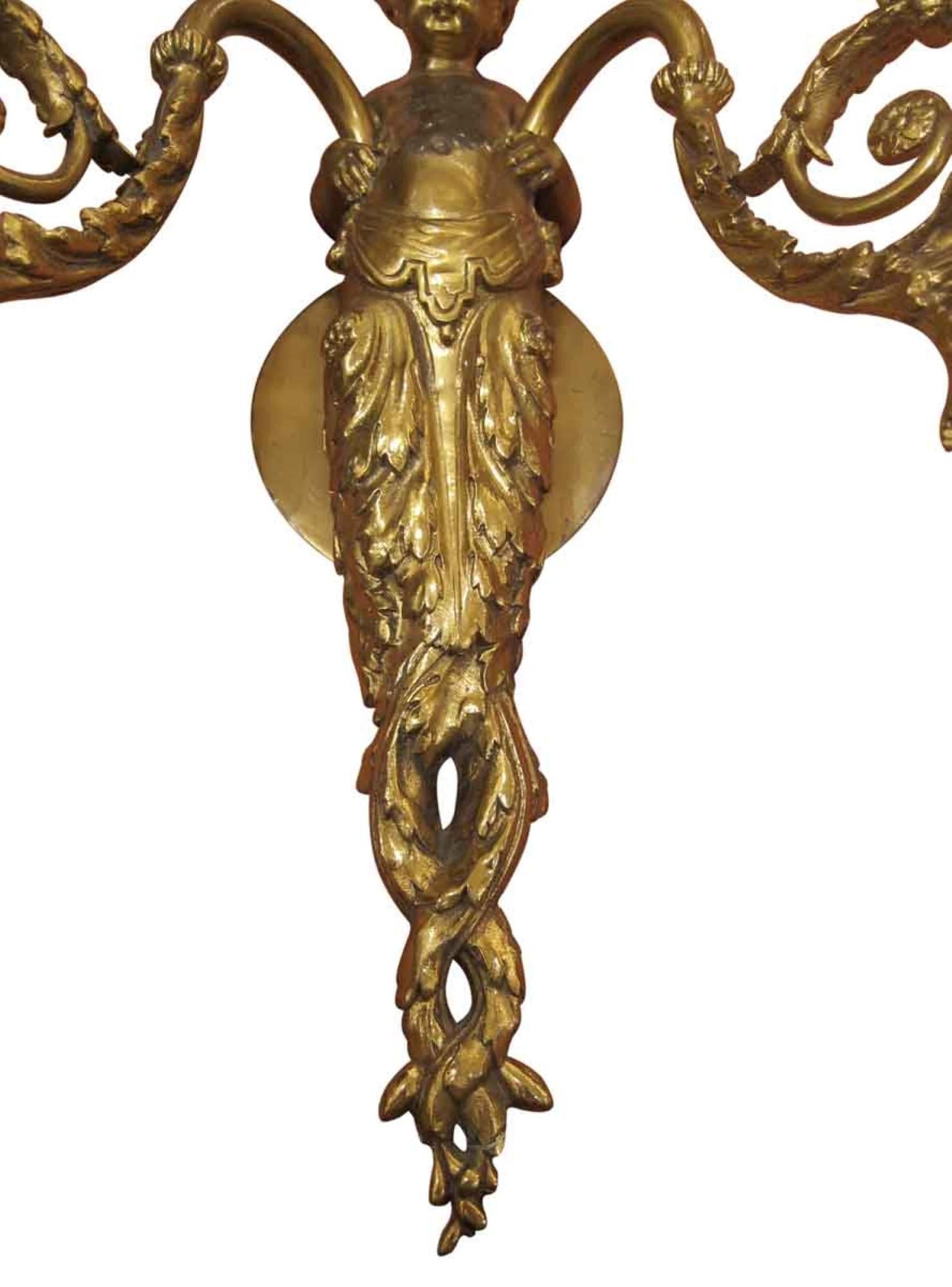 1920s Pair of Bronze Putti Sconces from an East 82nd St Apartment 1