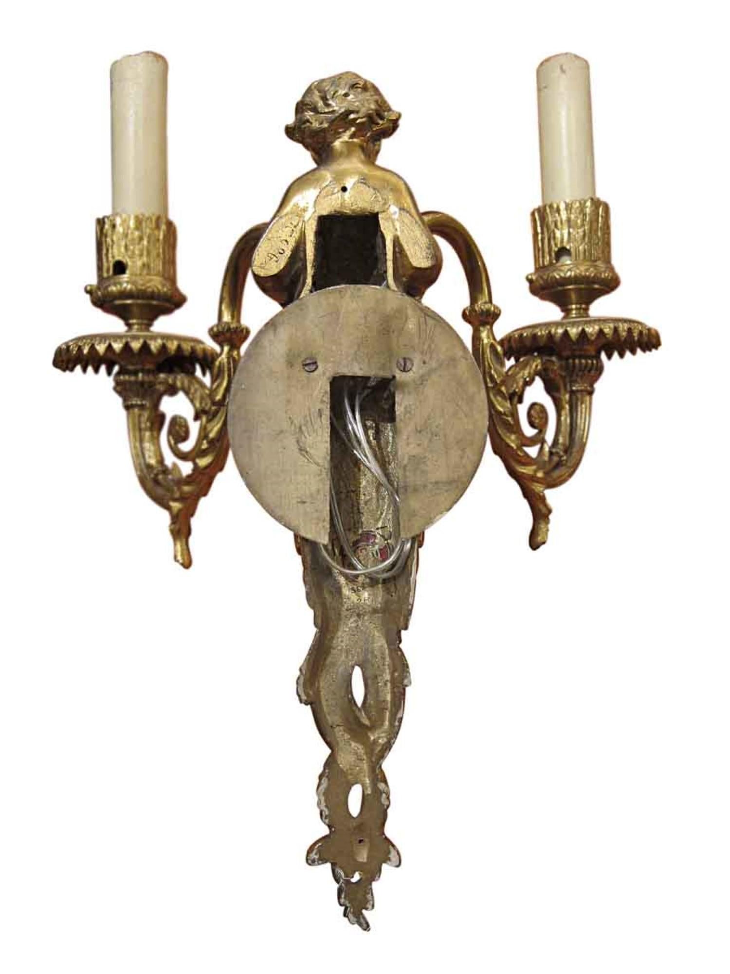 1920s Pair of Bronze Putti Sconces from an East 82nd St Apartment 2
