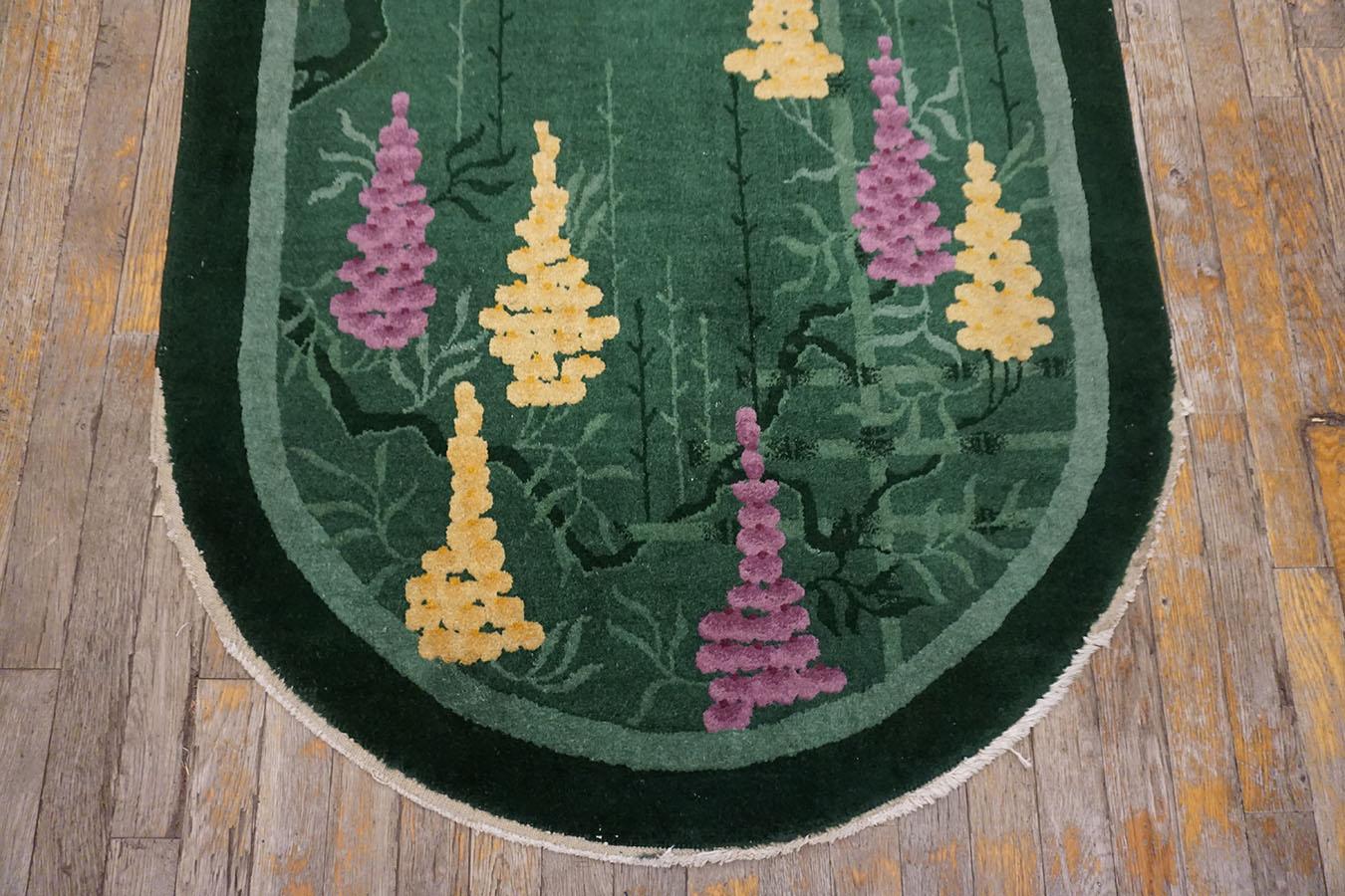 1920s Pair of Chinese Art Deco Carpets 2'x4' For Sale 2
