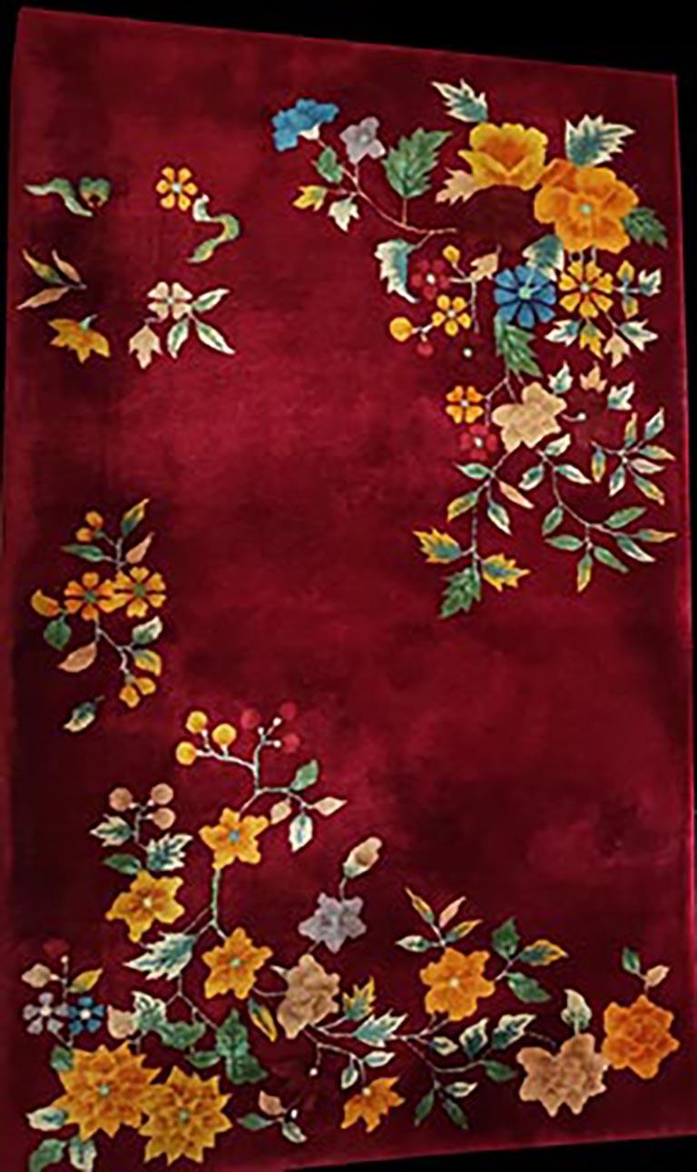 1920s Pair of Chinese Art Deco Carpets ( 3' x 4'10