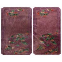 Paire de tapis Art déco chinois des années 1920 (3'' x 4''7 - 92 x 140)