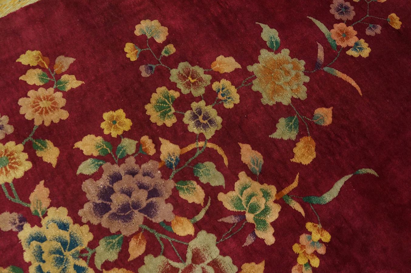 1920s Pair of Chinese Art Deco Carpets (4'4'' x 6'1'' - 132 x 185 ) For Sale 5
