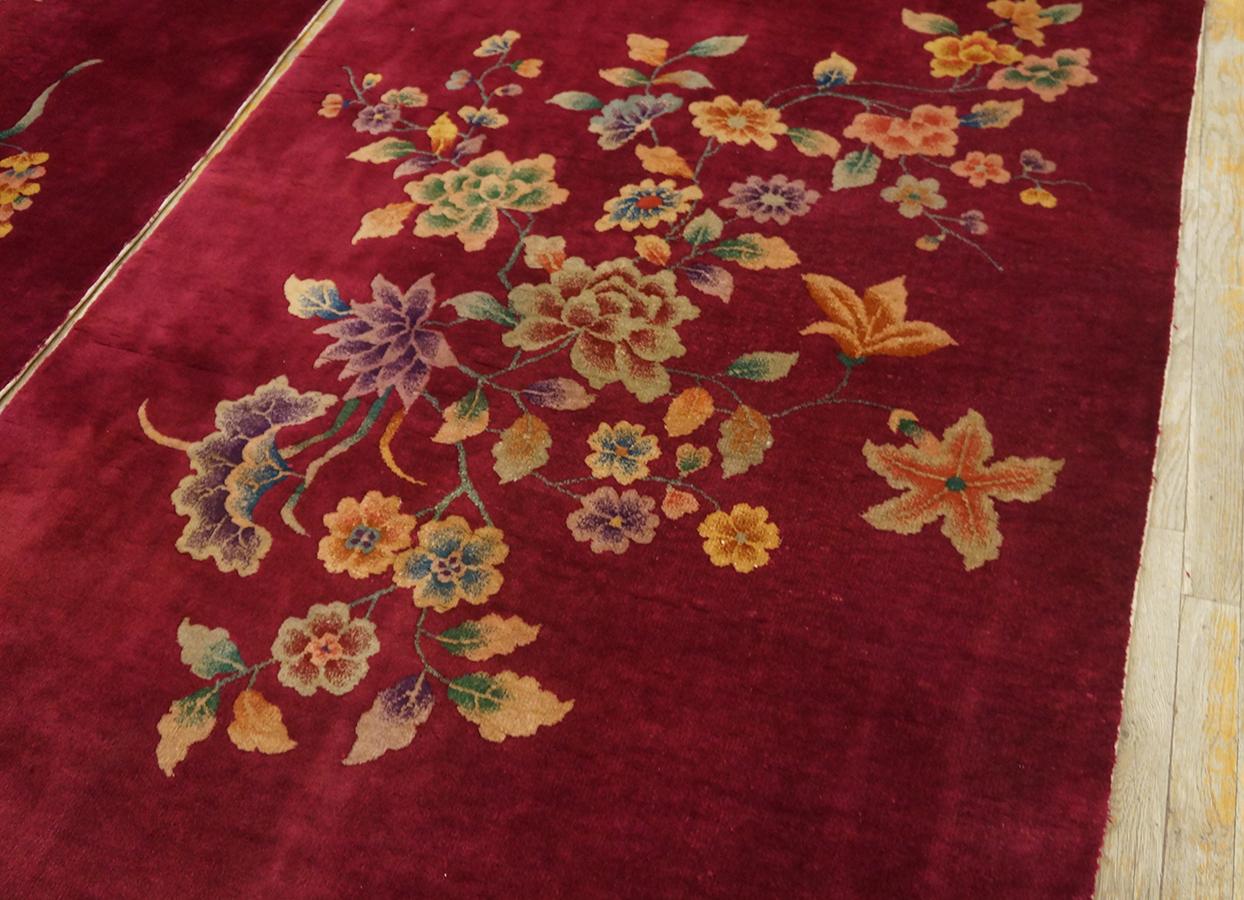 1920s Pair of Chinese Art Deco Carpets (4'4'' x 6'1'' - 132 x 185 ) For Sale 2