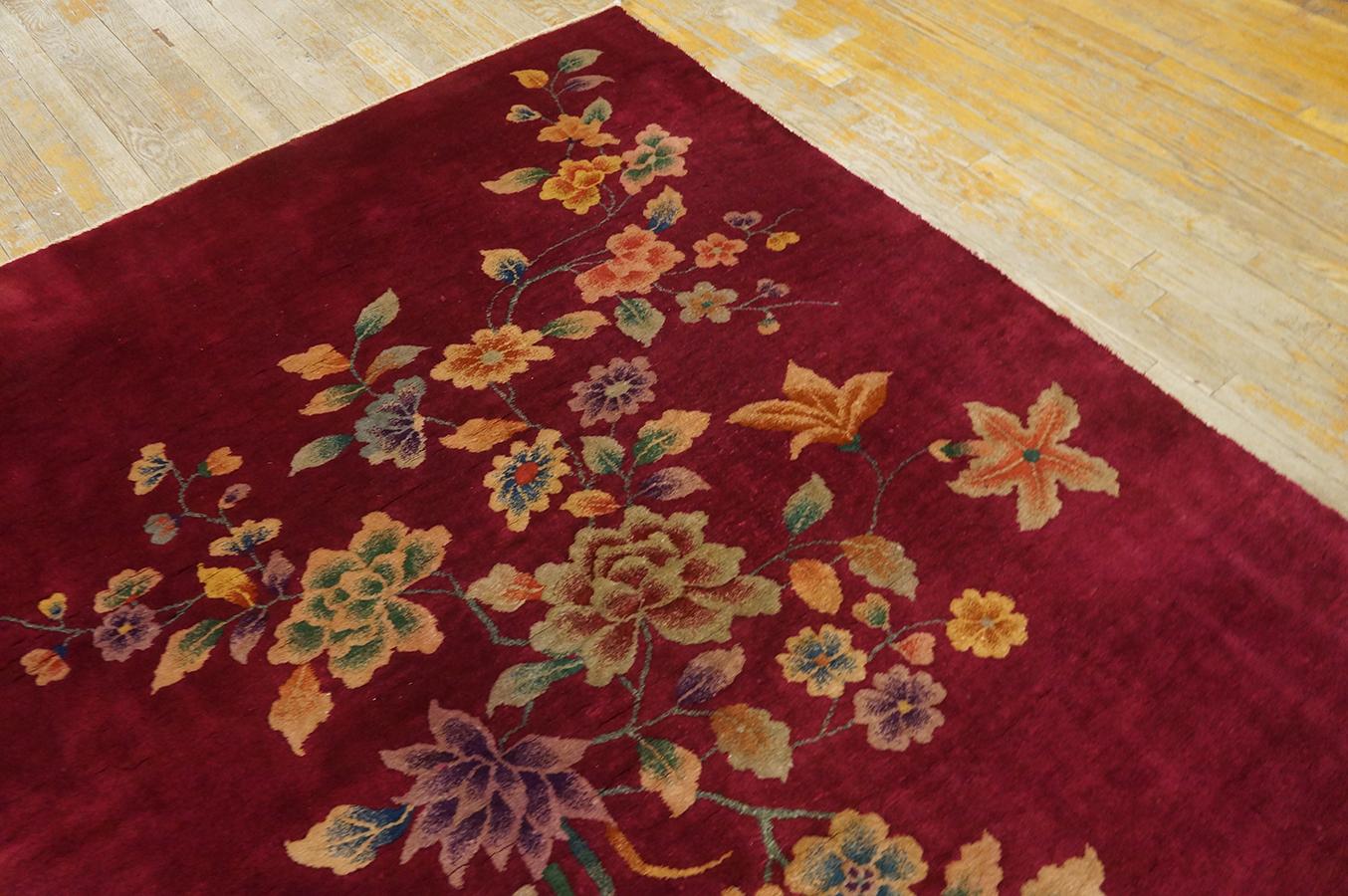 1920s Pair of Chinese Art Deco Carpets (4'4'' x 6'1'' - 132 x 185 ) For Sale 4