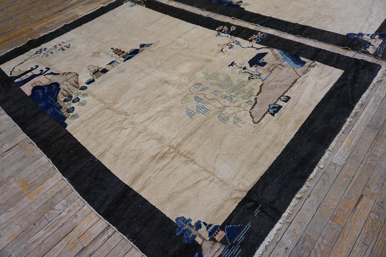 1920s Pair of Chinese Art Deco Carpets 6'x 8' 6