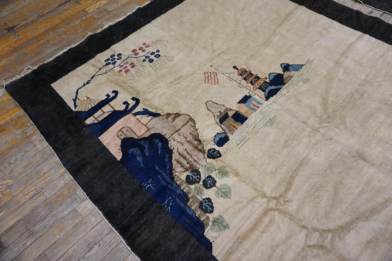 1920s Pair of Chinese Art Deco Carpets 6'x 8' 6