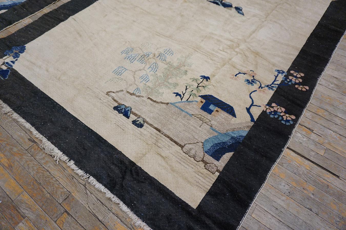 1920s Pair of Chinese Art Deco Carpets 6'x 8' 6