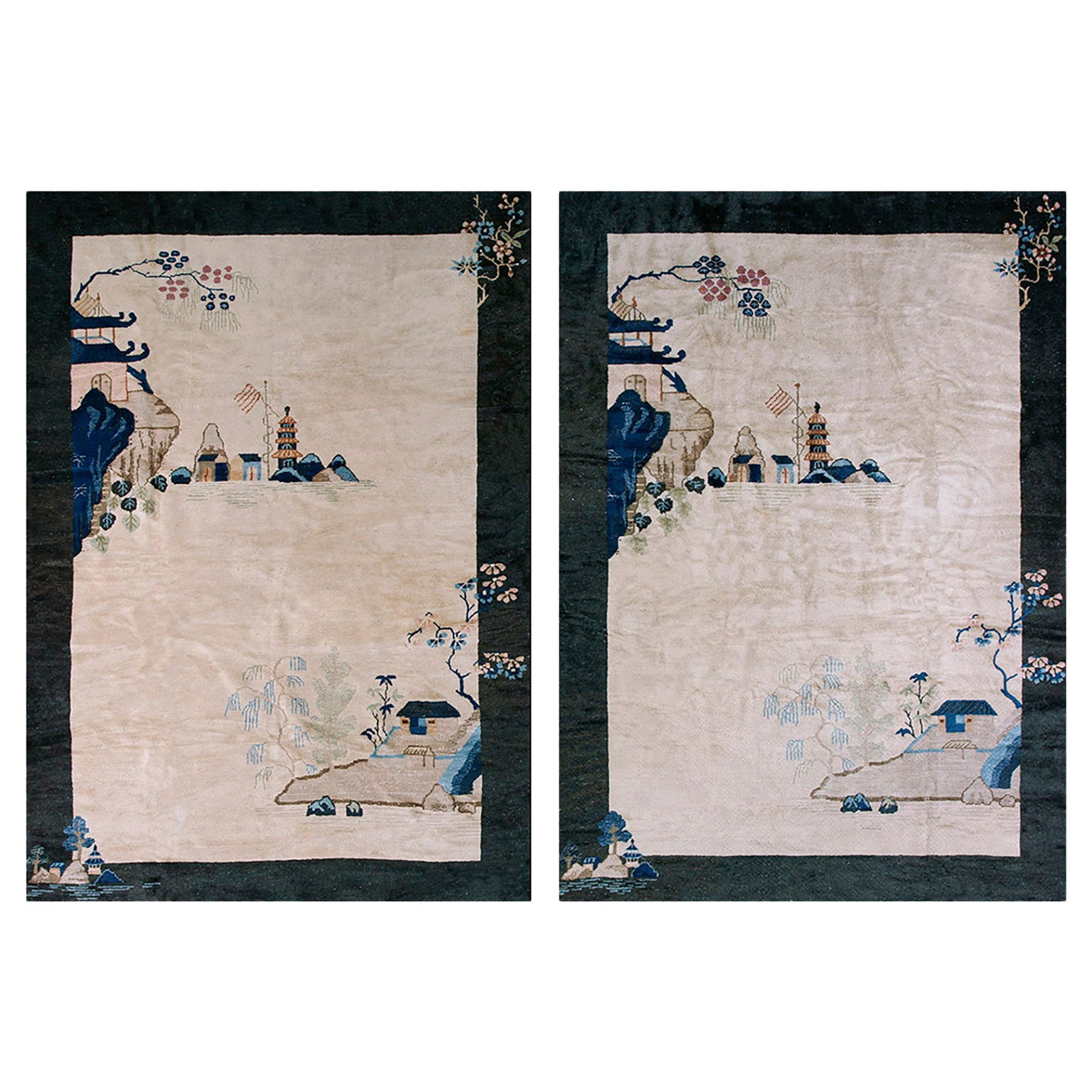 Paire de tapis Art Déco chinois des années 1920, 6'x 8' 6"