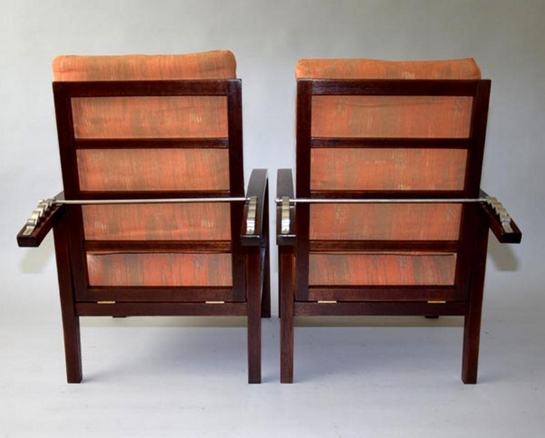 1920s Pair of Jan Vanek Art Deco Adjustable Armchairs for UP Závody In Good Condition In Praha, CZ