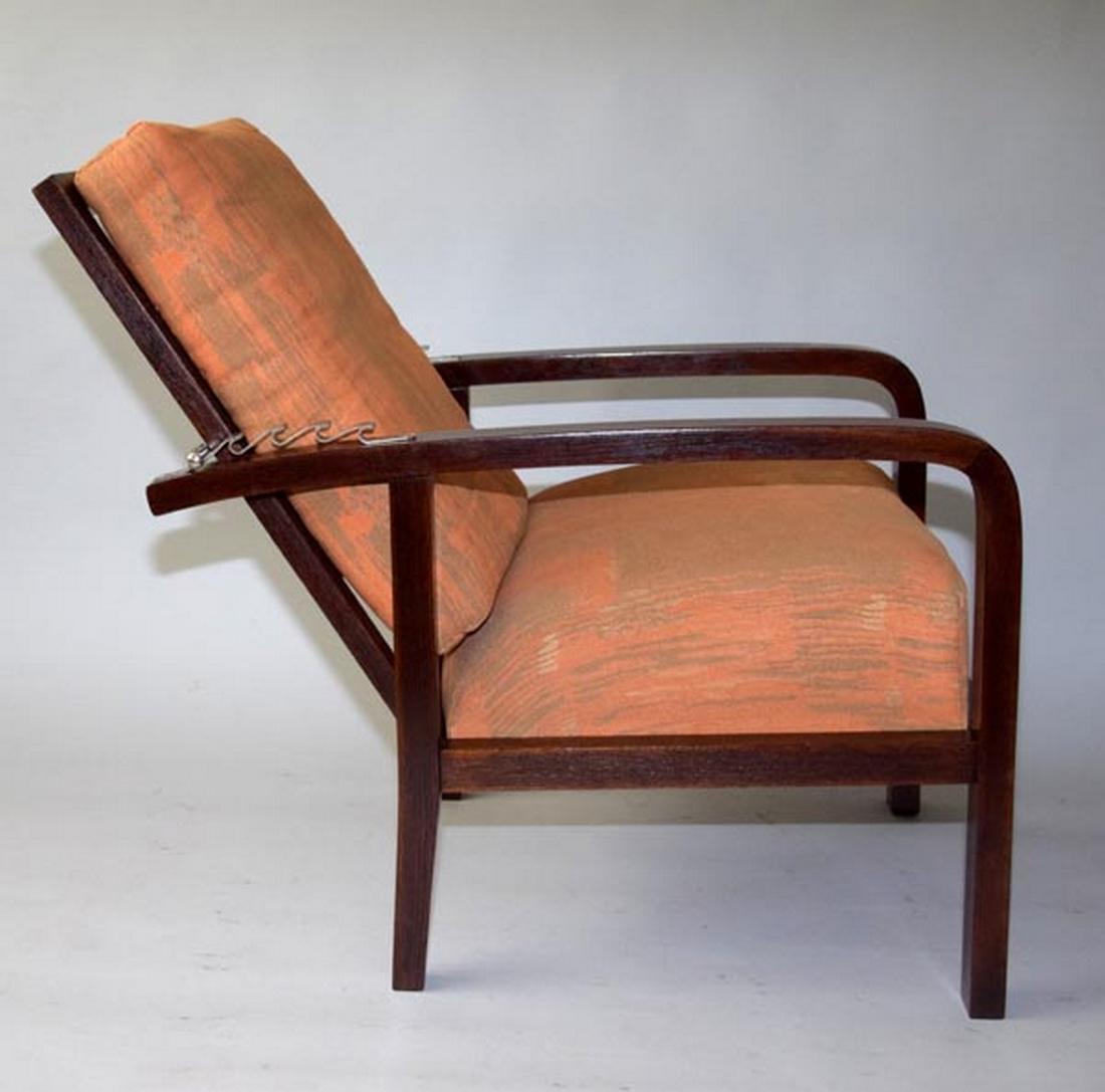 Early 20th Century 1920s Pair of Jan Vanek Art Deco Adjustable Armchairs for UP Závody