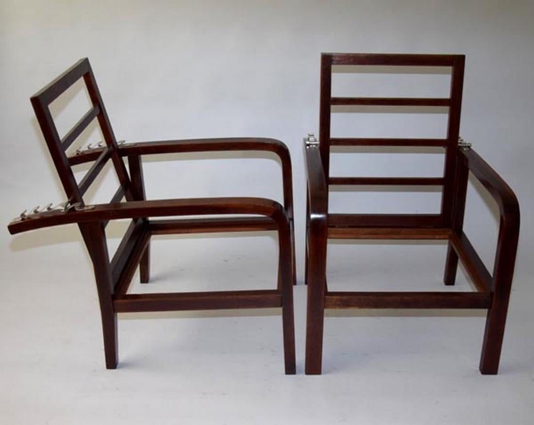 1920s Pair of Jan Vanek Art Deco Adjustable Armchairs for UP Závody 1