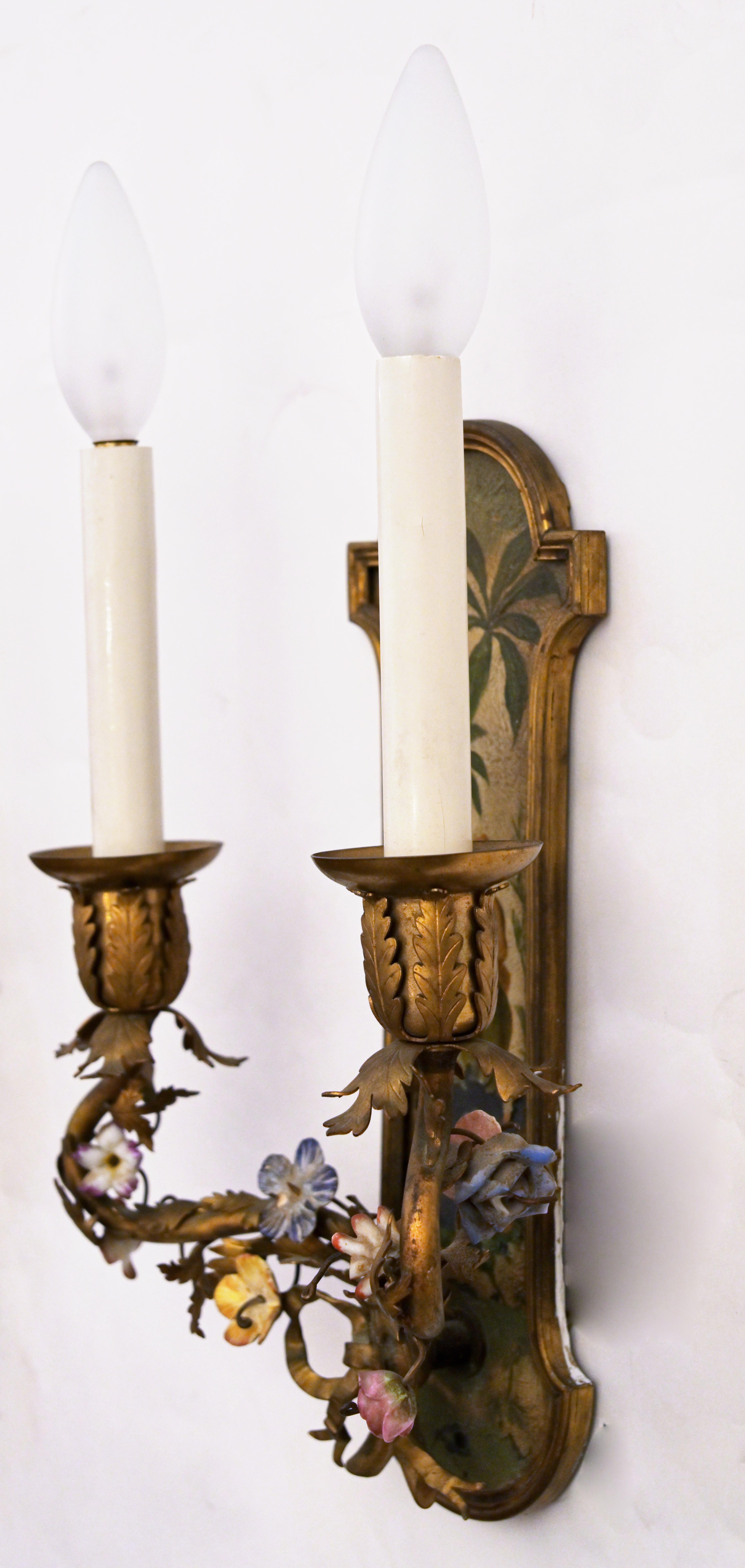 Bronze 1920s Pair of Louis XVth Chinese Figures Sconces For Sale