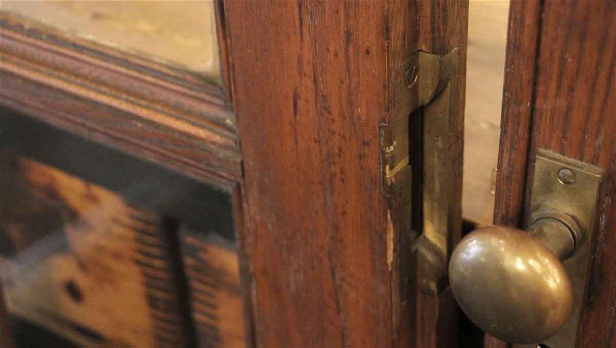 1920s Pair of Medium Tone Chestnut French Doors with 10 Glass Panes Each In Good Condition In New York, NY