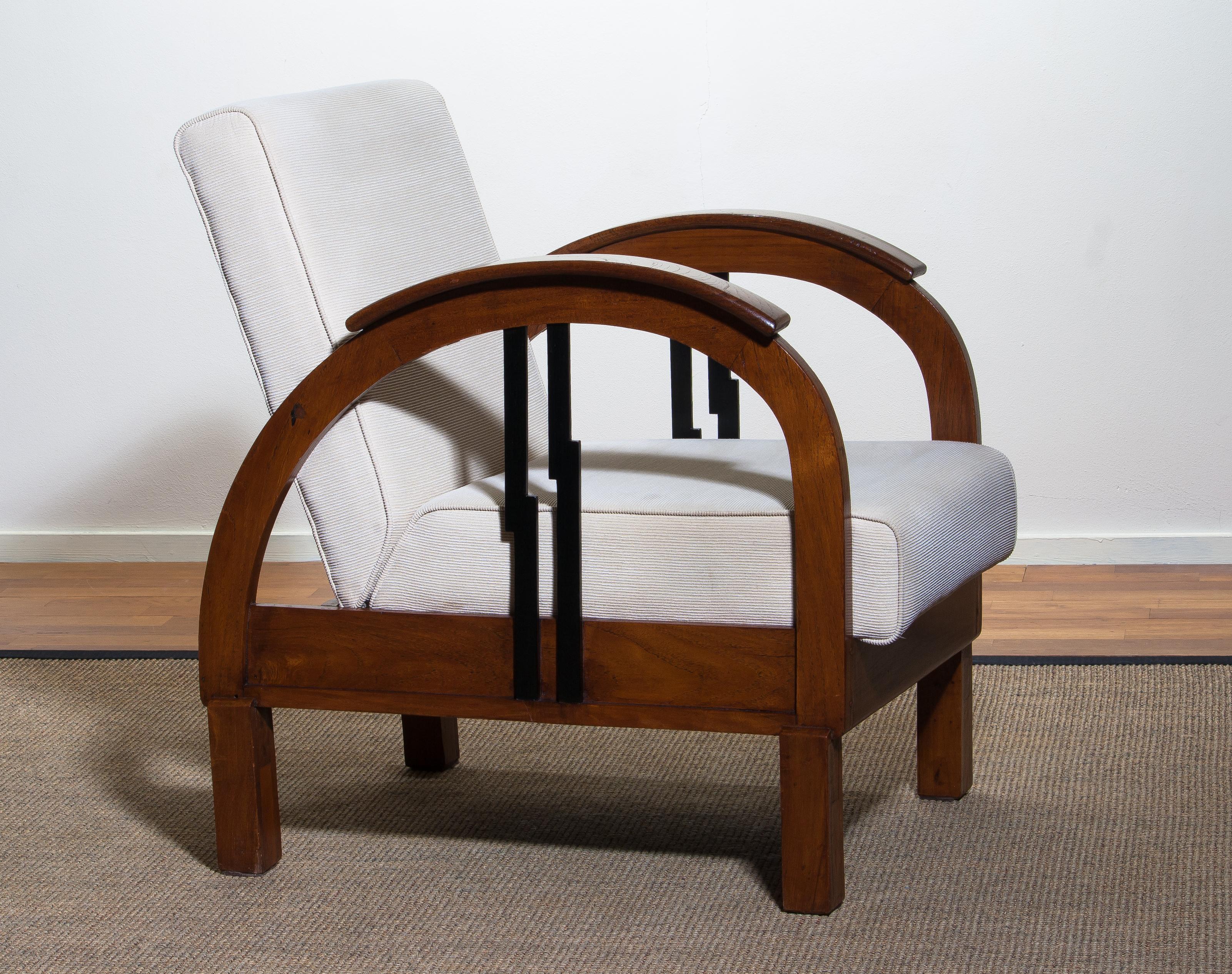 1920s, Pair of Oak Art Deco Club Lounge Armchairs 10