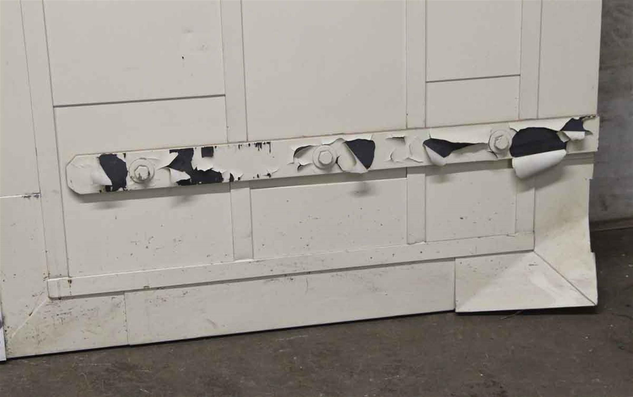 Industrial 1920s Pair of Painted White Fire Doors with Push Bar