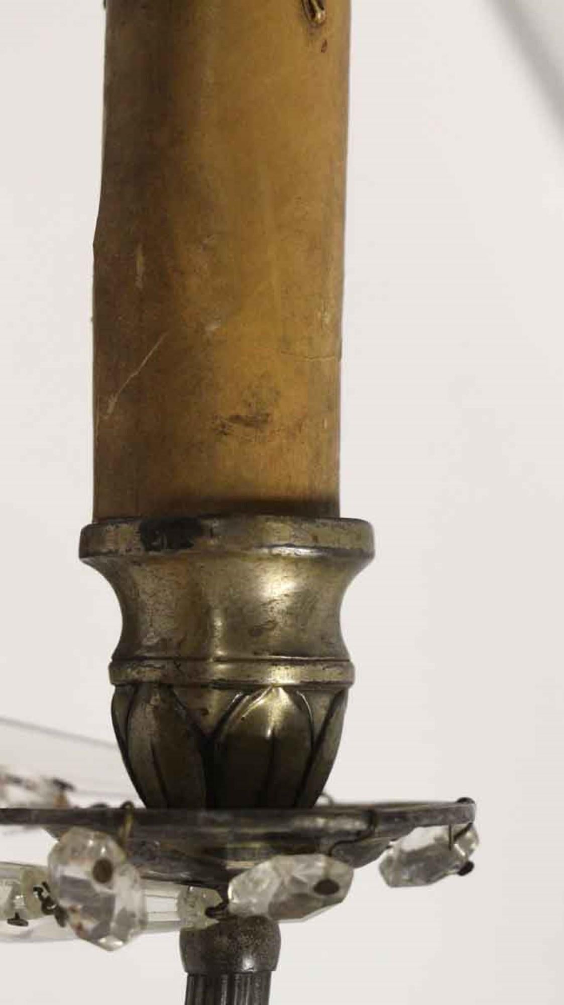 Silvered 1920s Pair of Rococo Wall Sconces in Silver Finish Brass Single Light Each