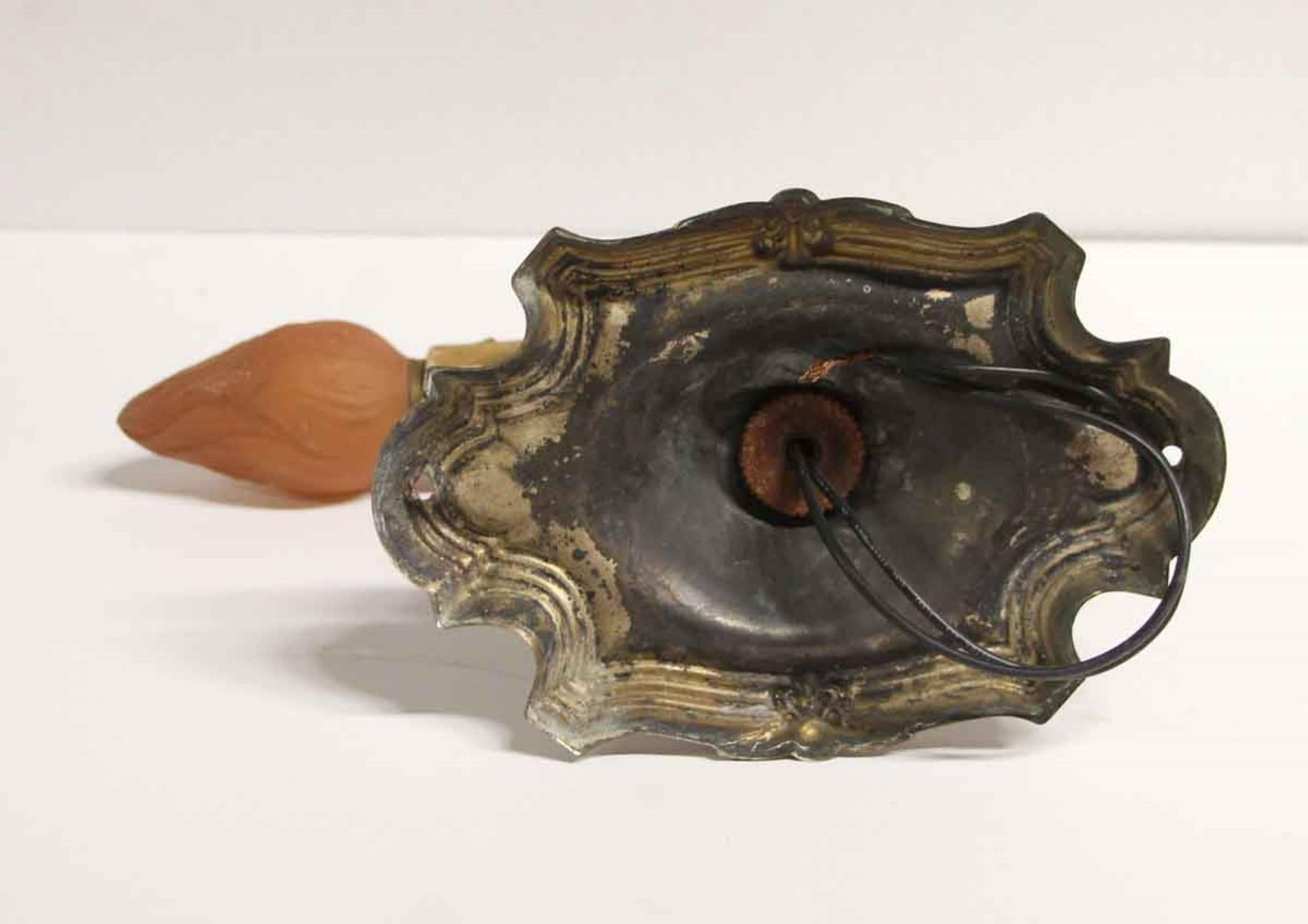 1920s Pair of Rococo Wall Sconces in Silver Finish Brass Single Light Each In Good Condition In New York, NY