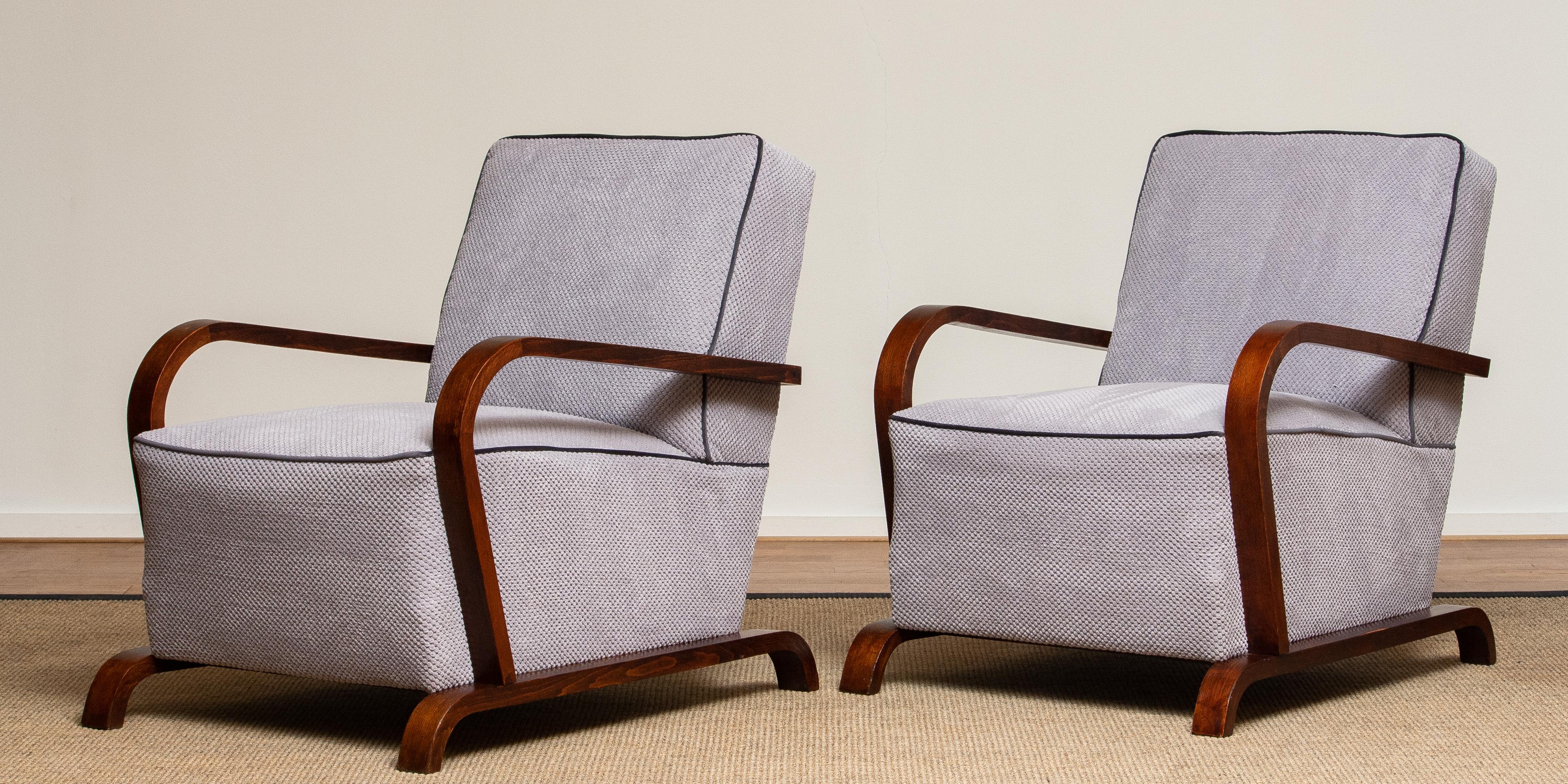 Swedish 1920s, Pair of Scandinavian Art Deco Armchair / Lounge / Club Chairs from Sweden