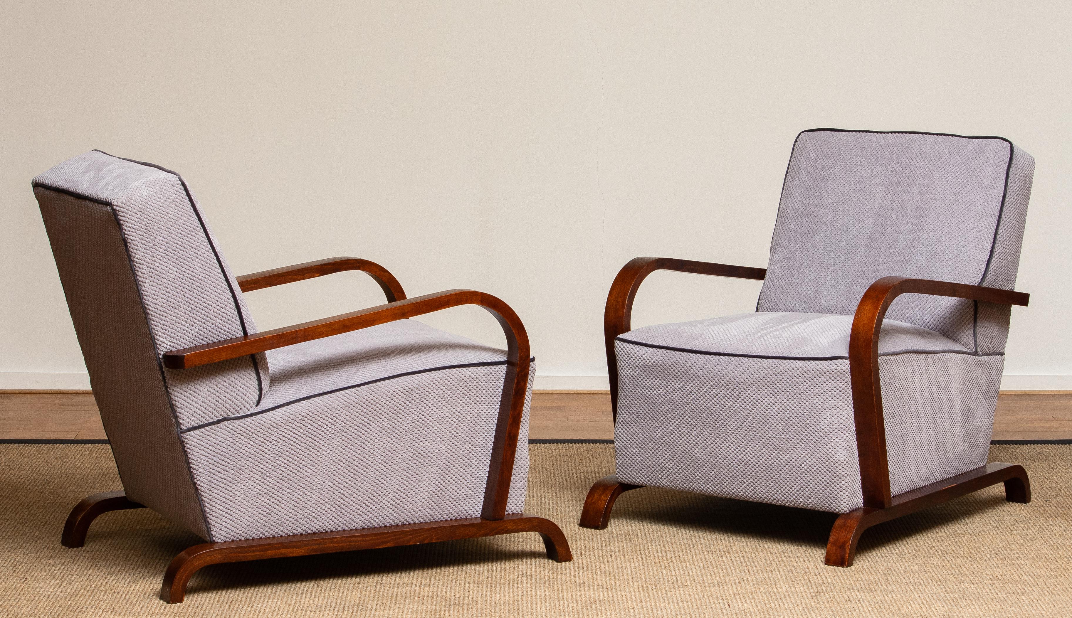 1920s, Pair of Scandinavian Art Deco Armchair / Lounge / Club Chairs from Sweden 1